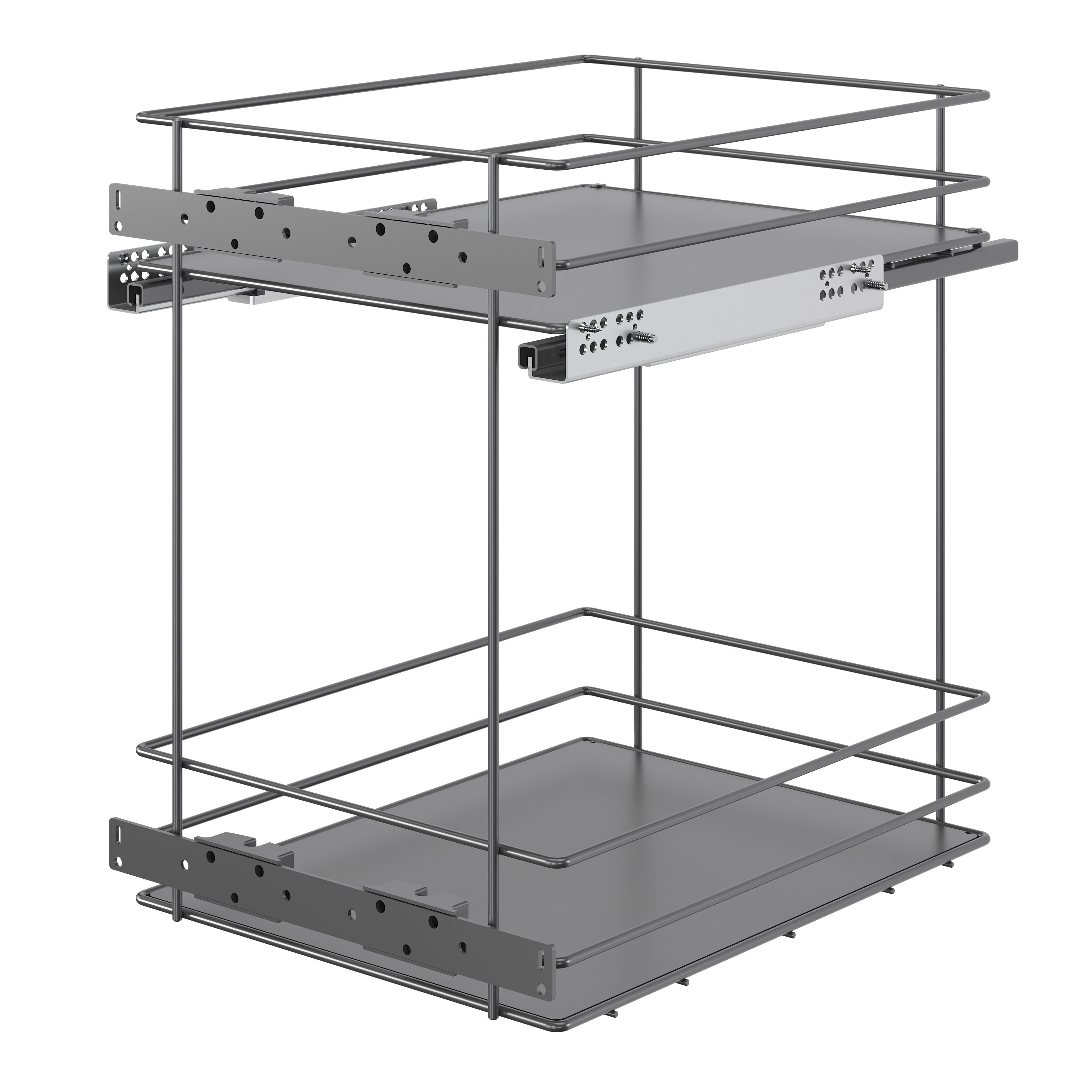 GoodHome Pebre Anthracite Soft close runners Pull out storage, (H)484mm (W)364mm