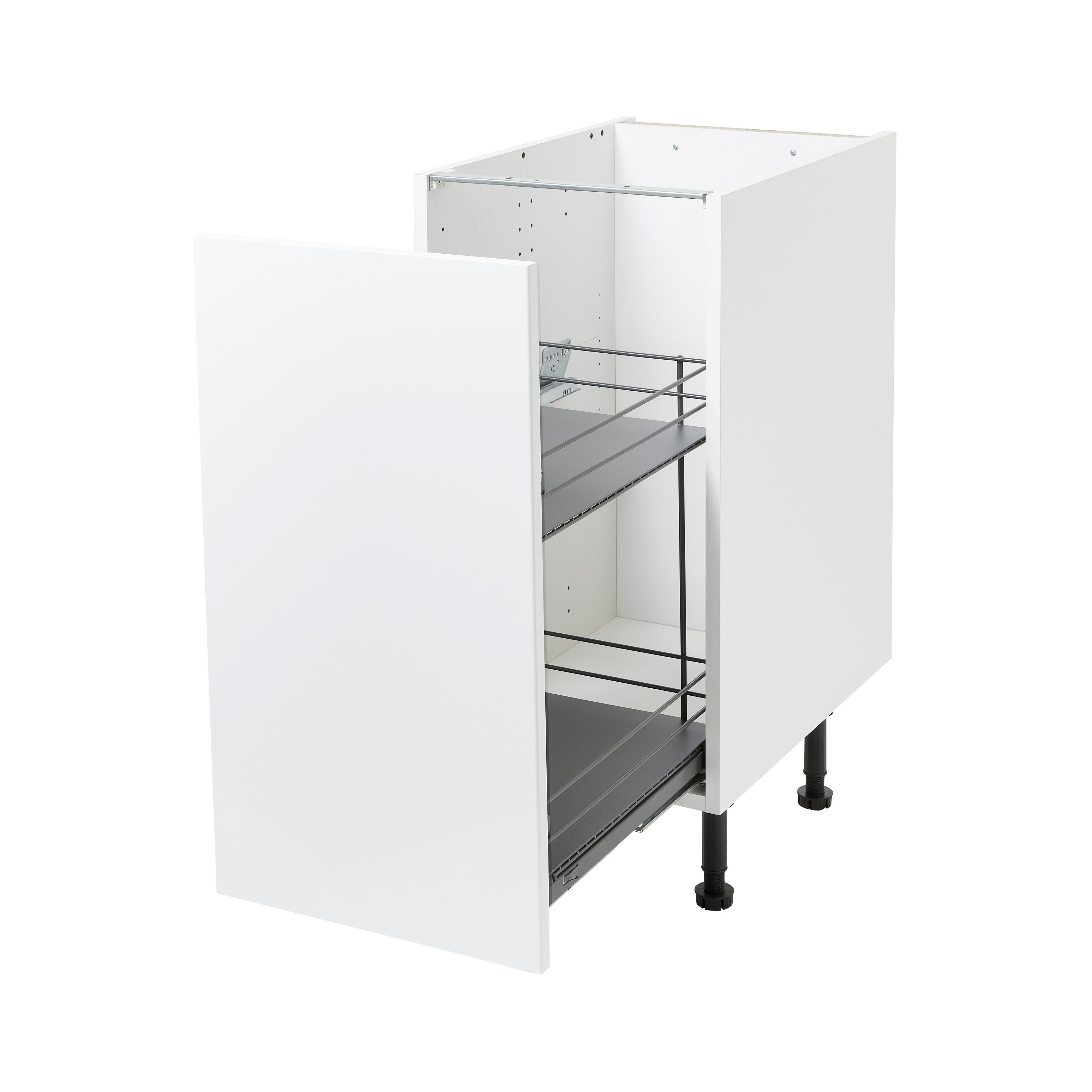 GoodHome Pebre Anthracite Soft close runners Pull out storage, (H)484mm (W)364mm