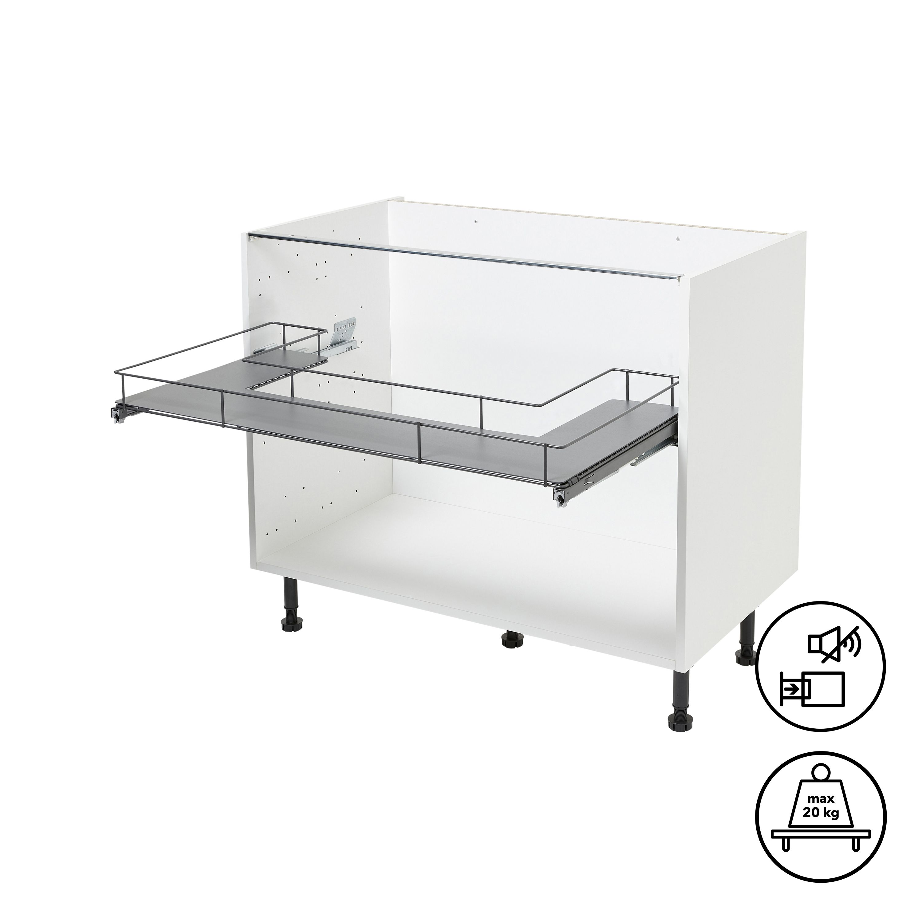 GoodHome Pebre Under-sink Pull-out storage