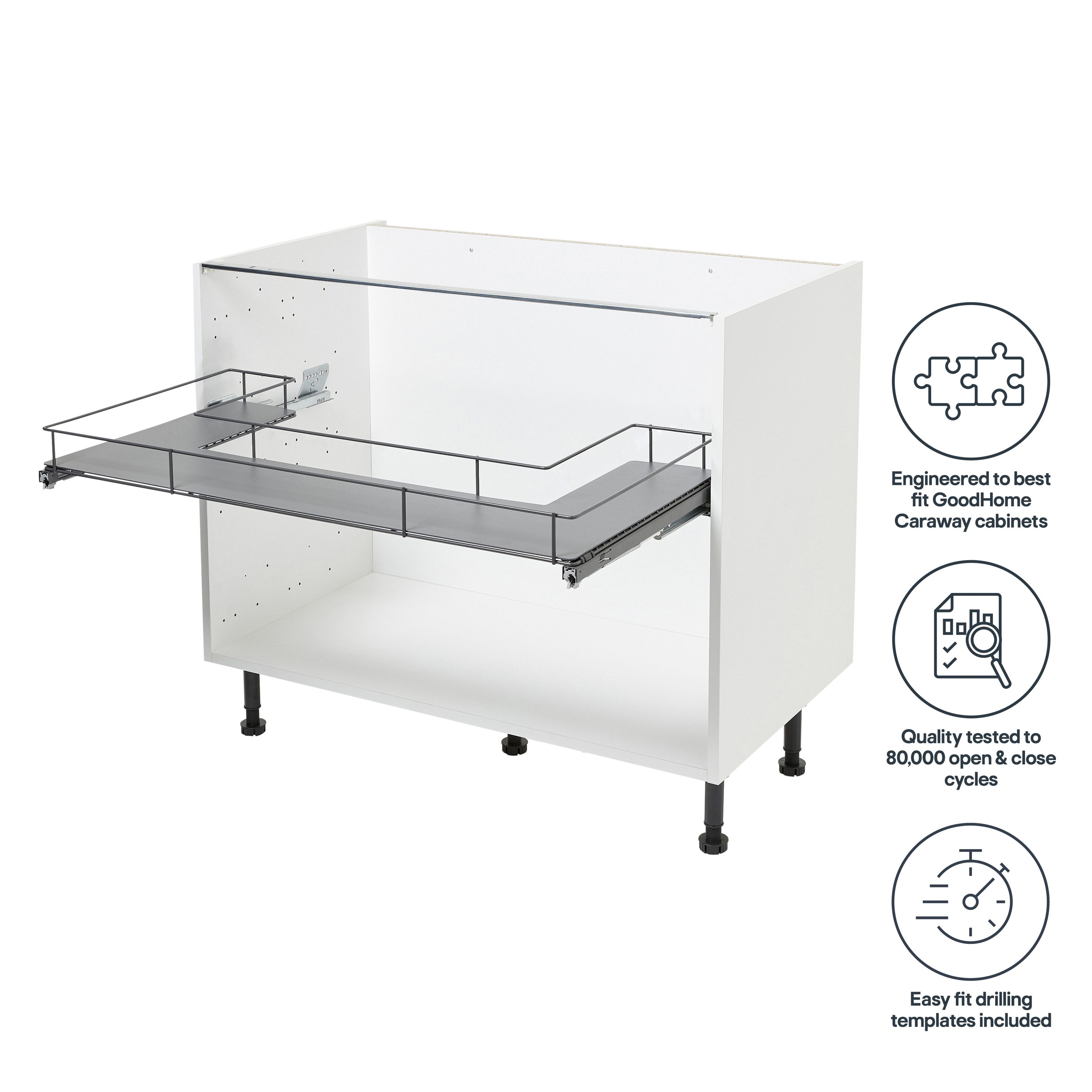 GoodHome Pebre Under-sink Pull-out storage