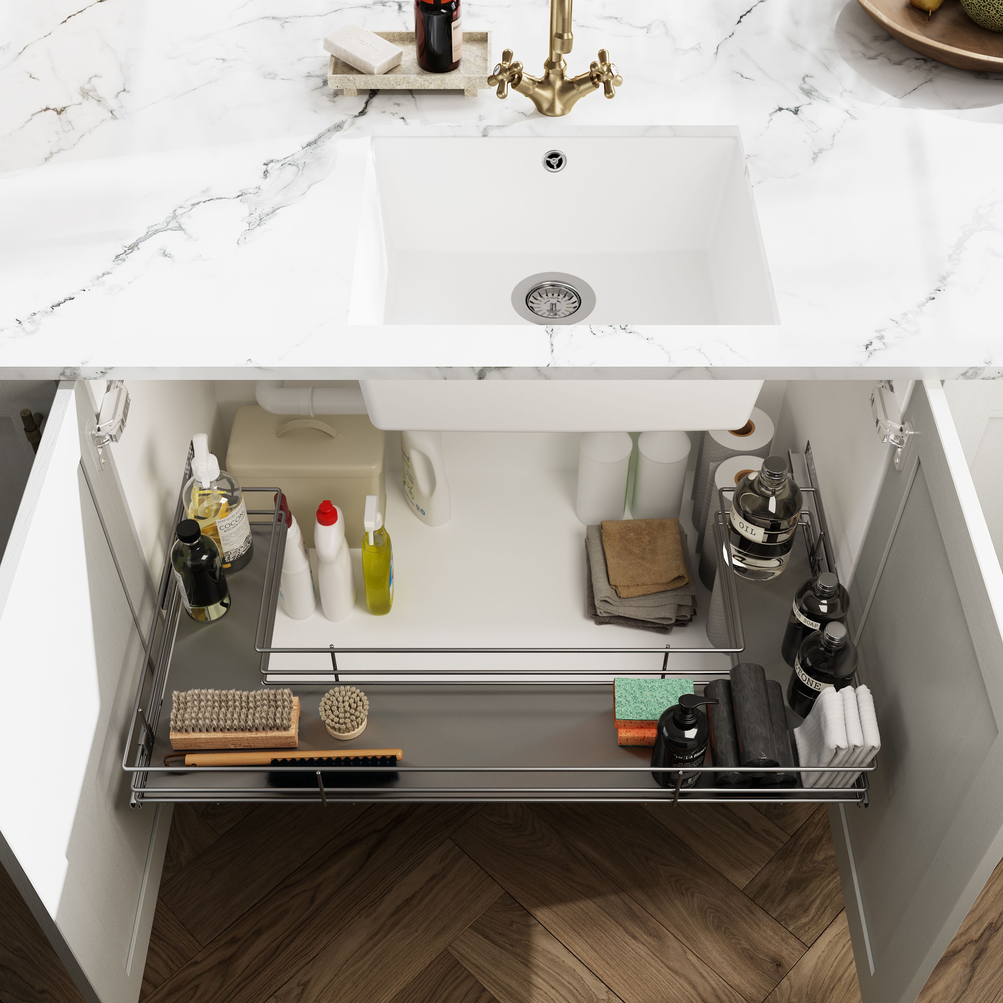 GoodHome Pebre Under-sink Pull-out storage