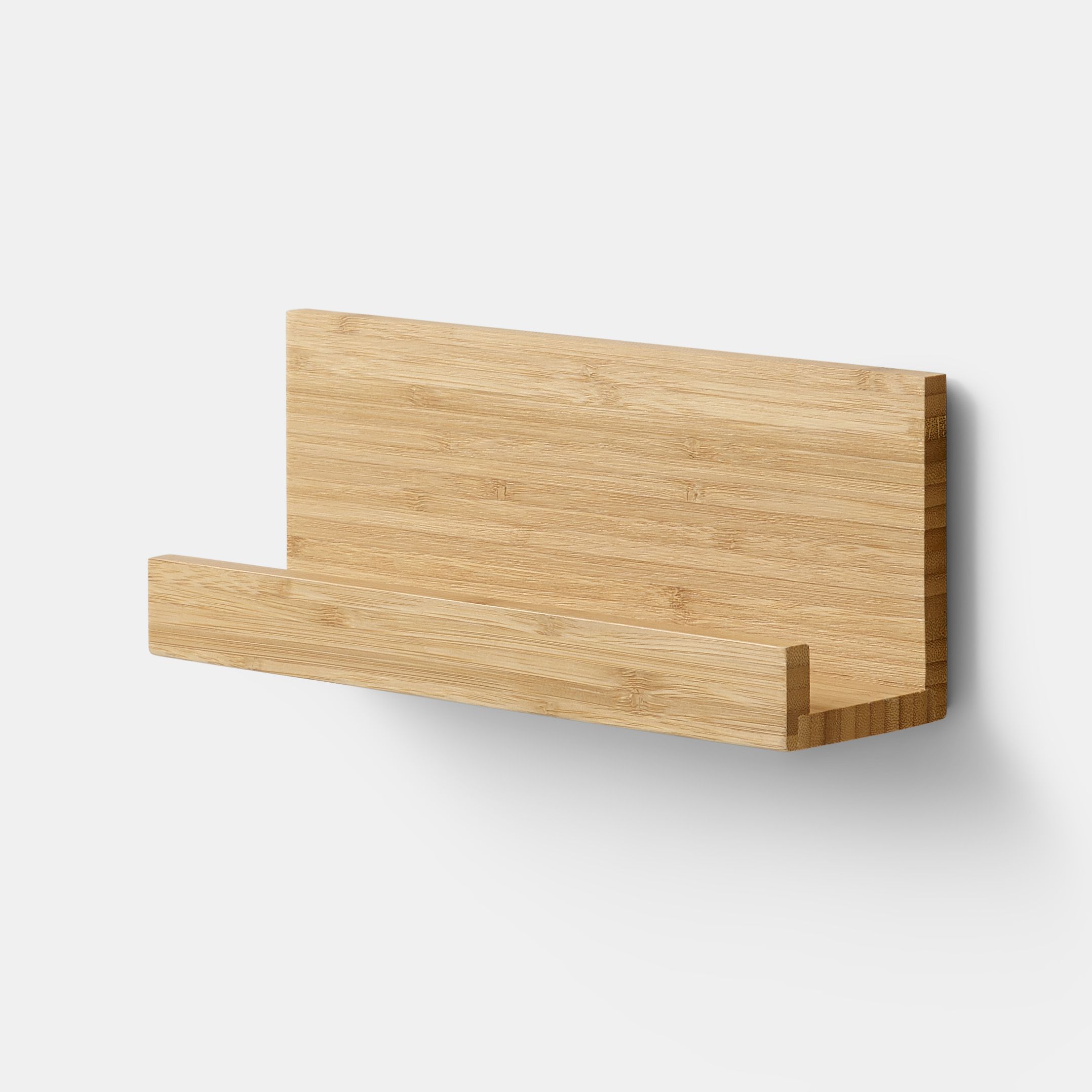 GoodHome Pecel Grey Magnetic Bamboo & magnetic rubber Shelving