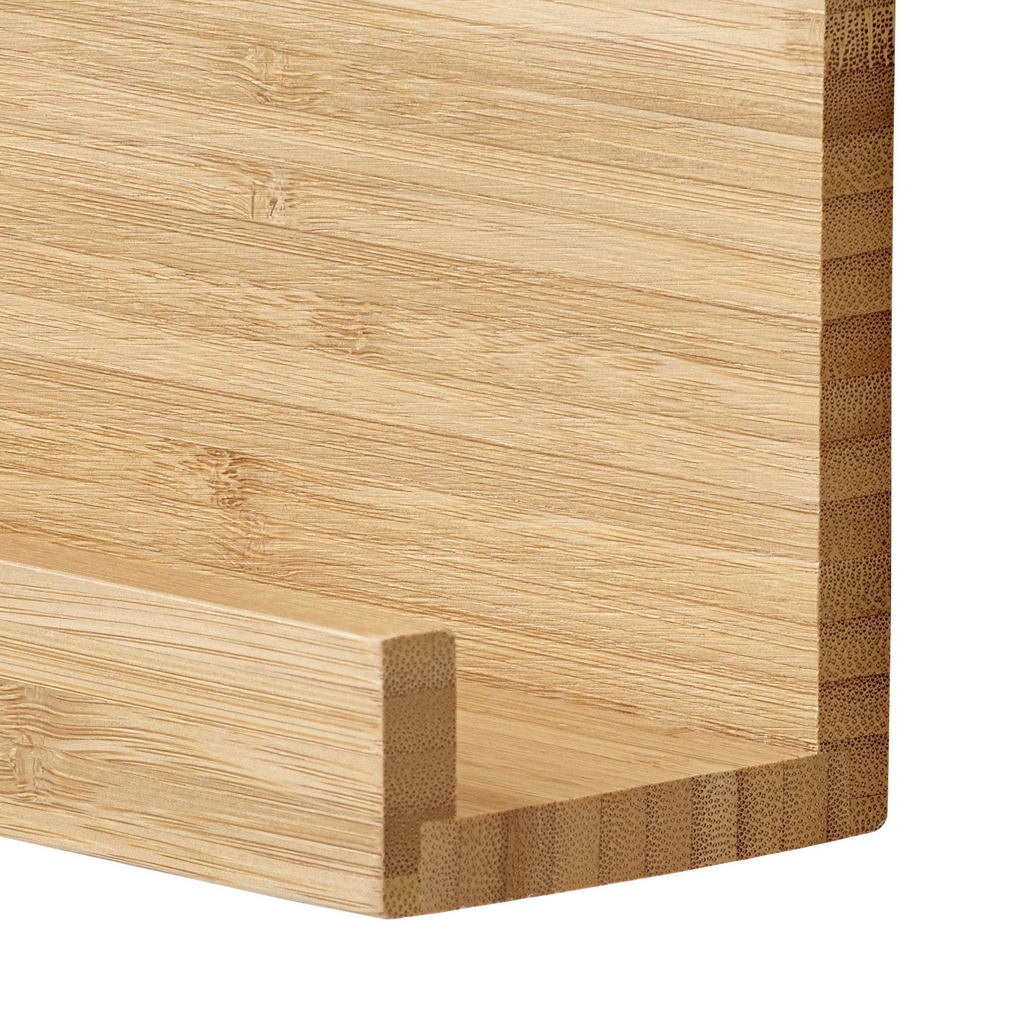 GoodHome Pecel Grey Magnetic Bamboo & magnetic rubber Shelving