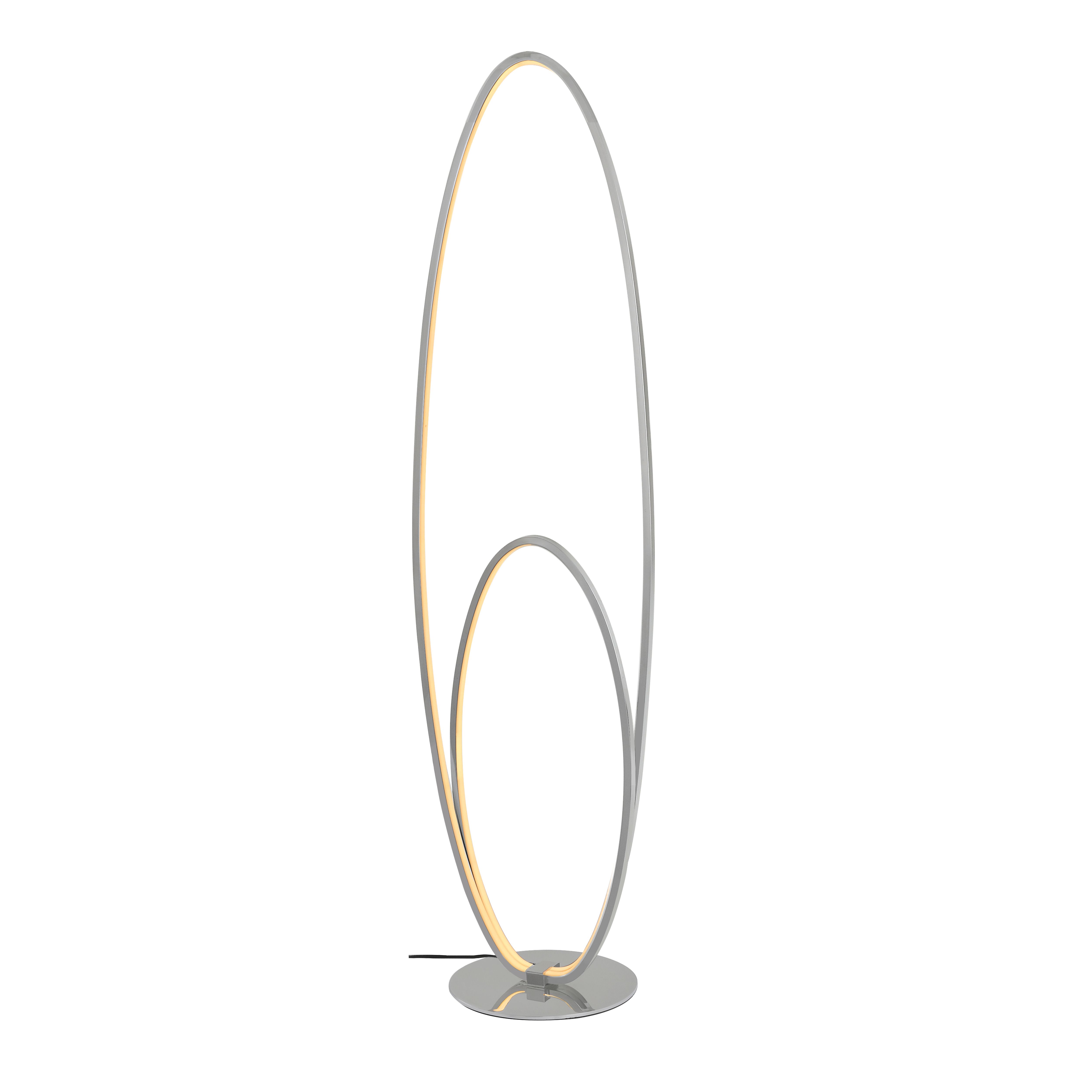 GoodHome Pegmati Silver effect LED Floor lamp