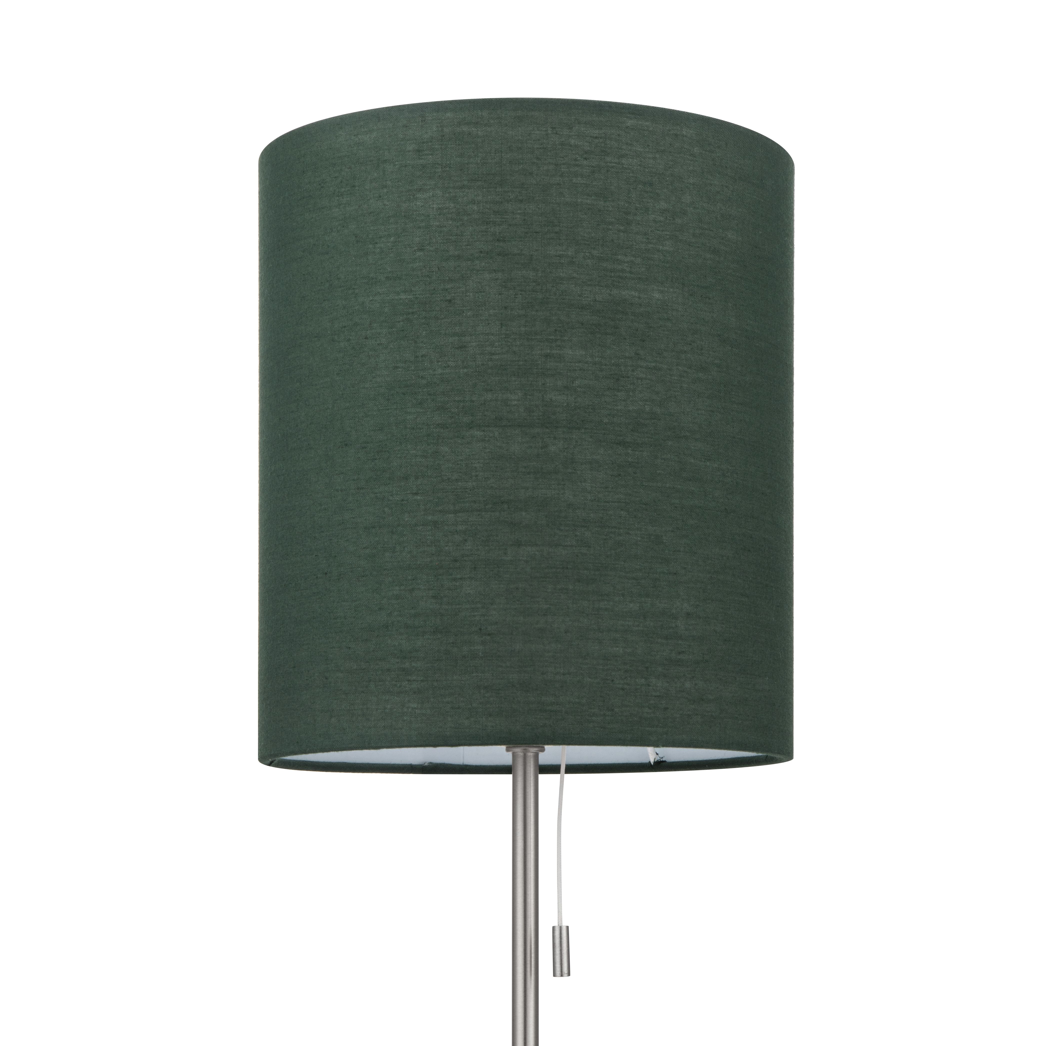 GoodHome Penistone Brushed Green Chrome effect Straight Table lamp