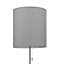 GoodHome Penistone Brushed Grey Chrome effect Straight Table lamp