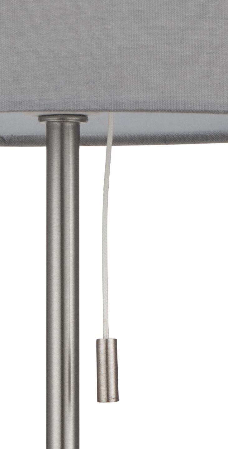 GoodHome Penistone Brushed Grey Chrome effect Straight Table lamp