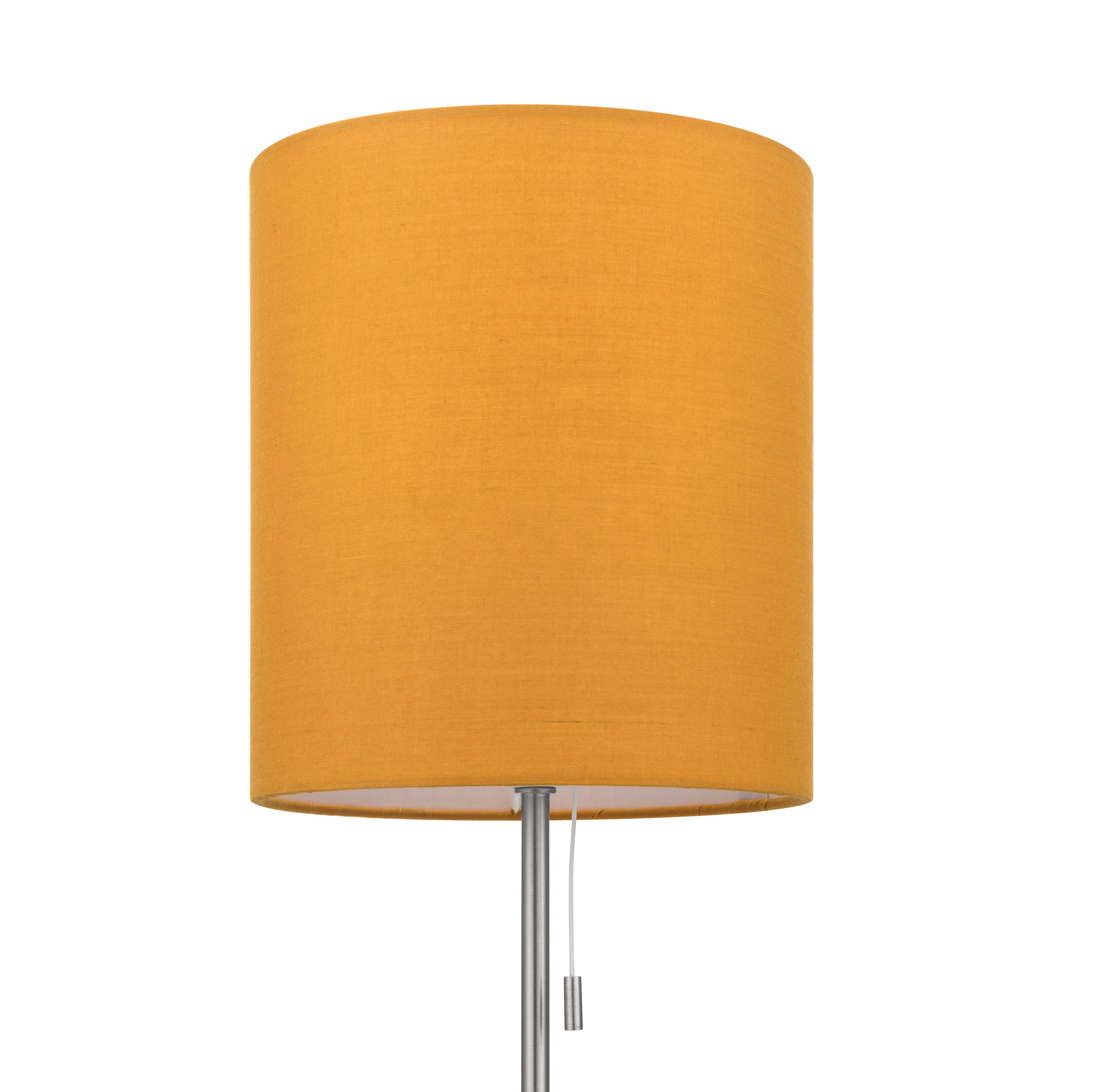 GoodHome Penistone Brushed Mustard Chrome effect Straight Table lamp