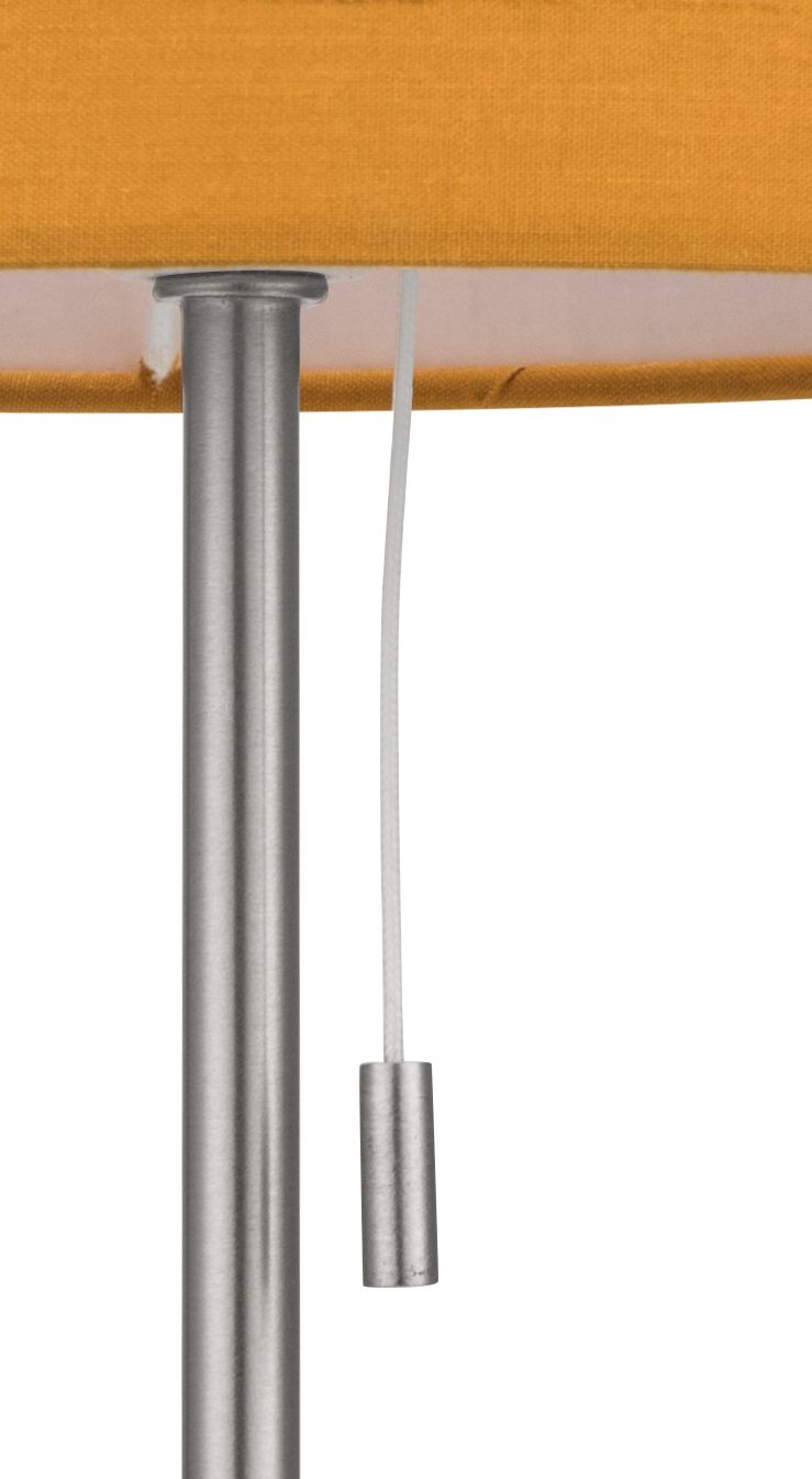 GoodHome Penistone Brushed Mustard Chrome effect Straight Table lamp