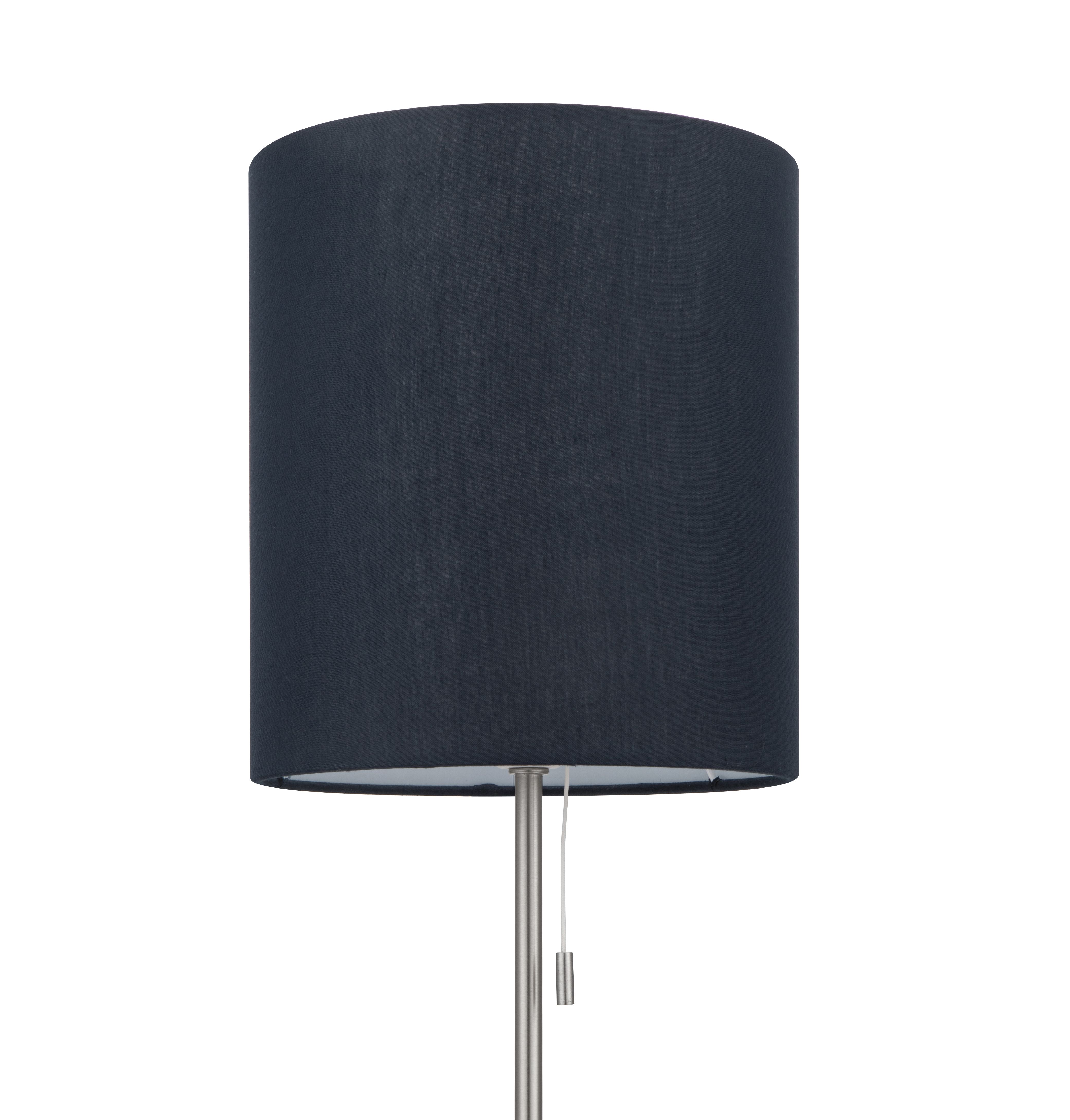 GoodHome Penistone Brushed Navy Chrome effect Straight Table lamp