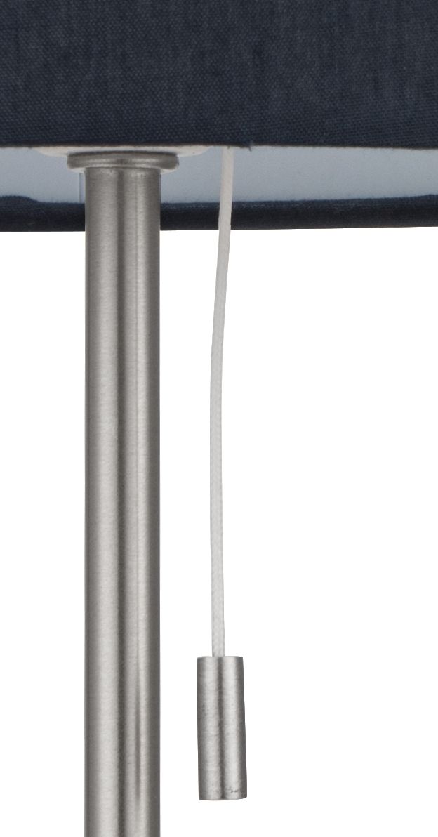 GoodHome Penistone Brushed Navy Chrome effect Straight Table lamp