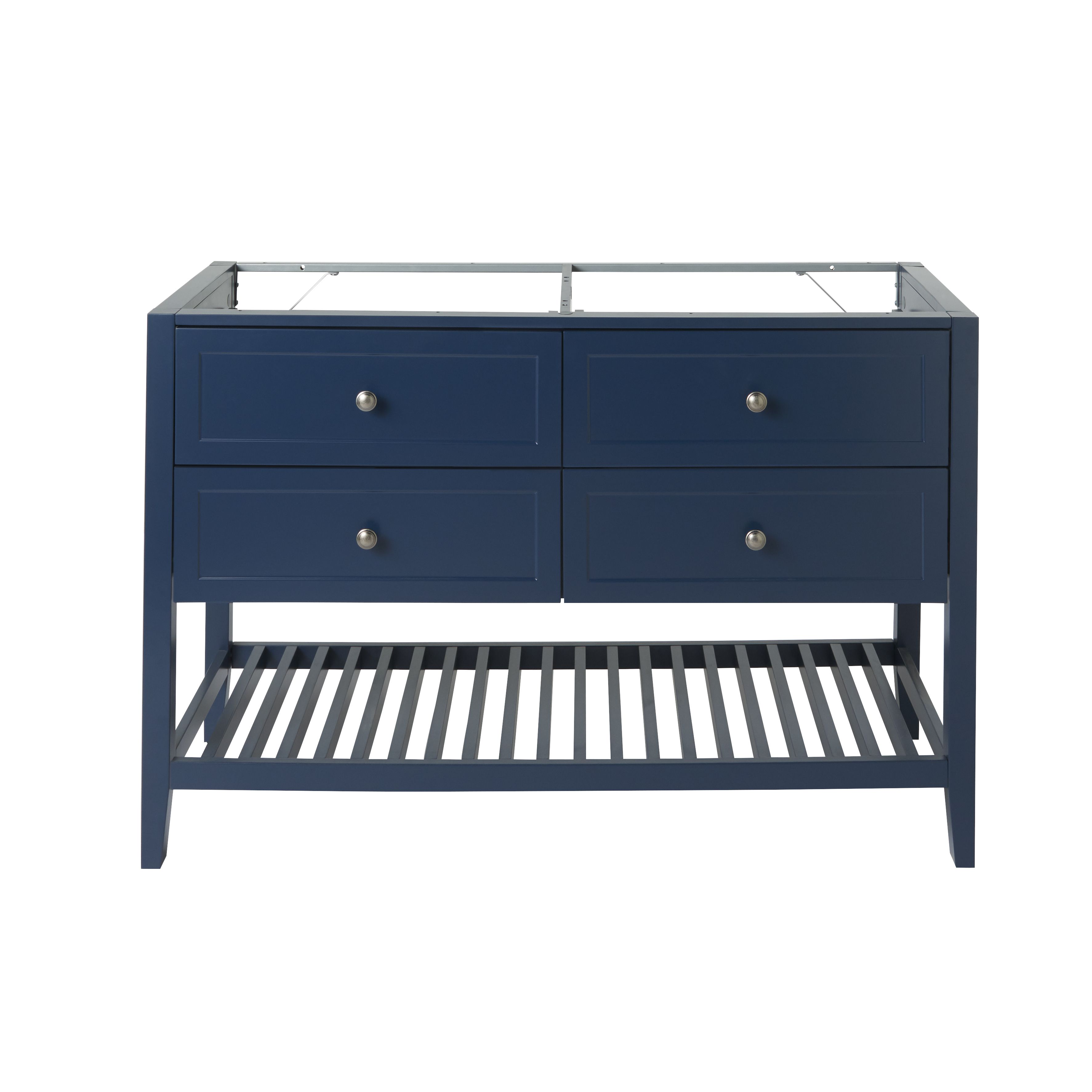 GoodHome Perma Satin Blue Bathroom Vanity unit (H)80.6cm (W)120cm