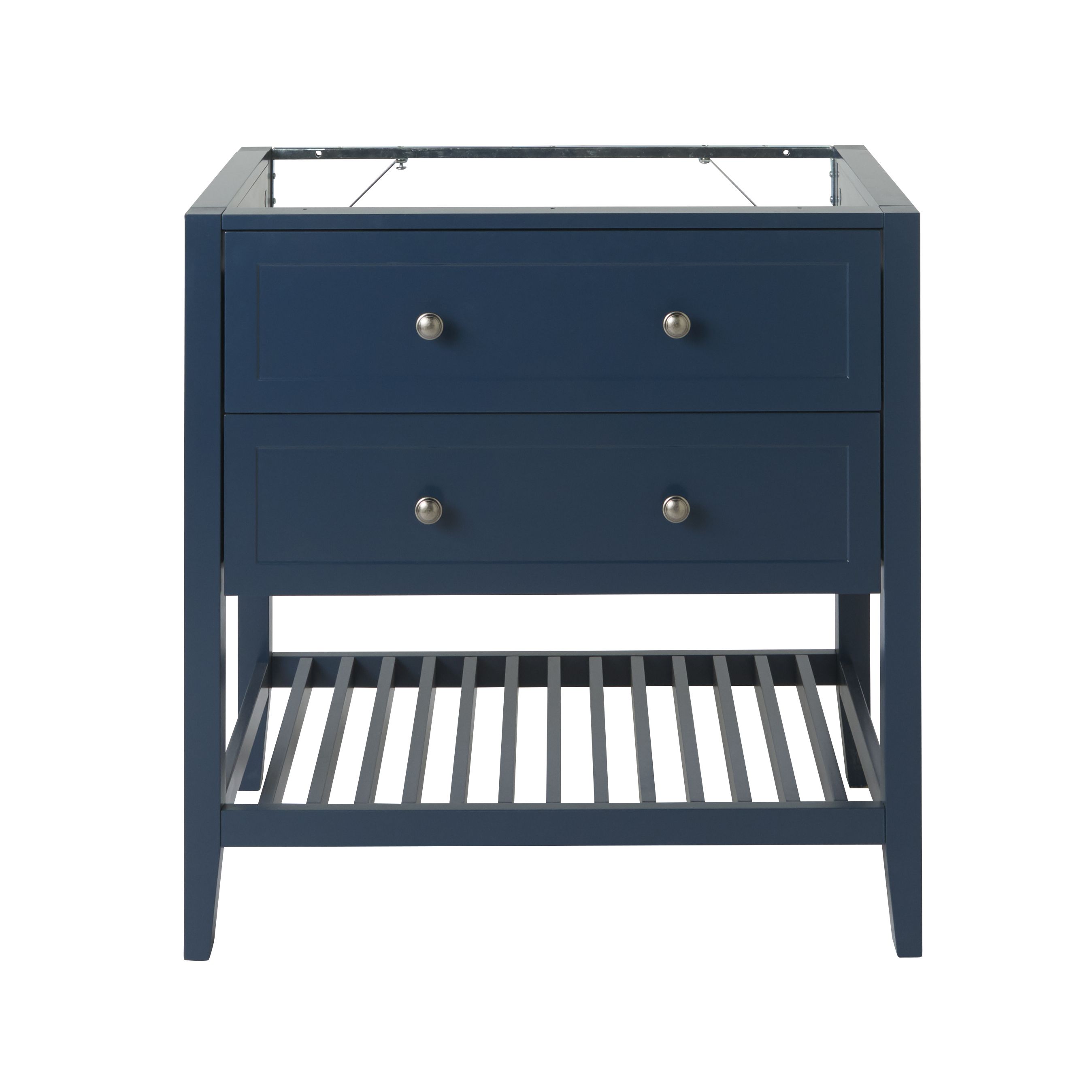GoodHome Perma Satin Blue Bathroom Vanity unit (H)80.6cm (W)80cm