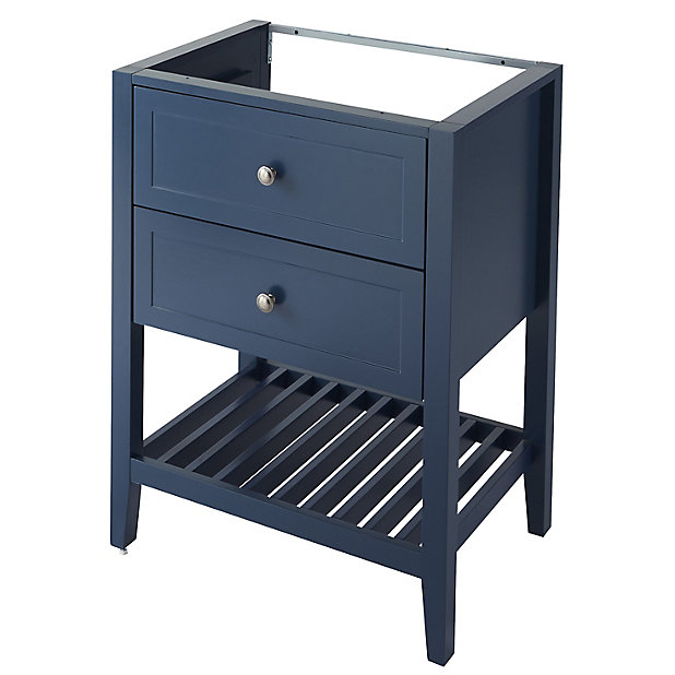 Goodhome Perma Satin Blue Freestanding, Freestanding Bathroom Vanity Cabinets
