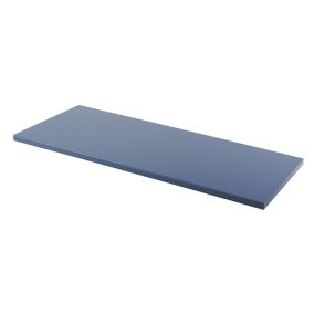 GoodHome Perma Satin Blue Square edge MDF Bathroom Worktop 2.8cm x 120.5cm