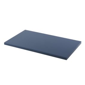 GoodHome Perma Satin Blue Square edge MDF Bathroom Worktop (T) 2.8cm x (L) 80.5cm x (W) 45.2cm