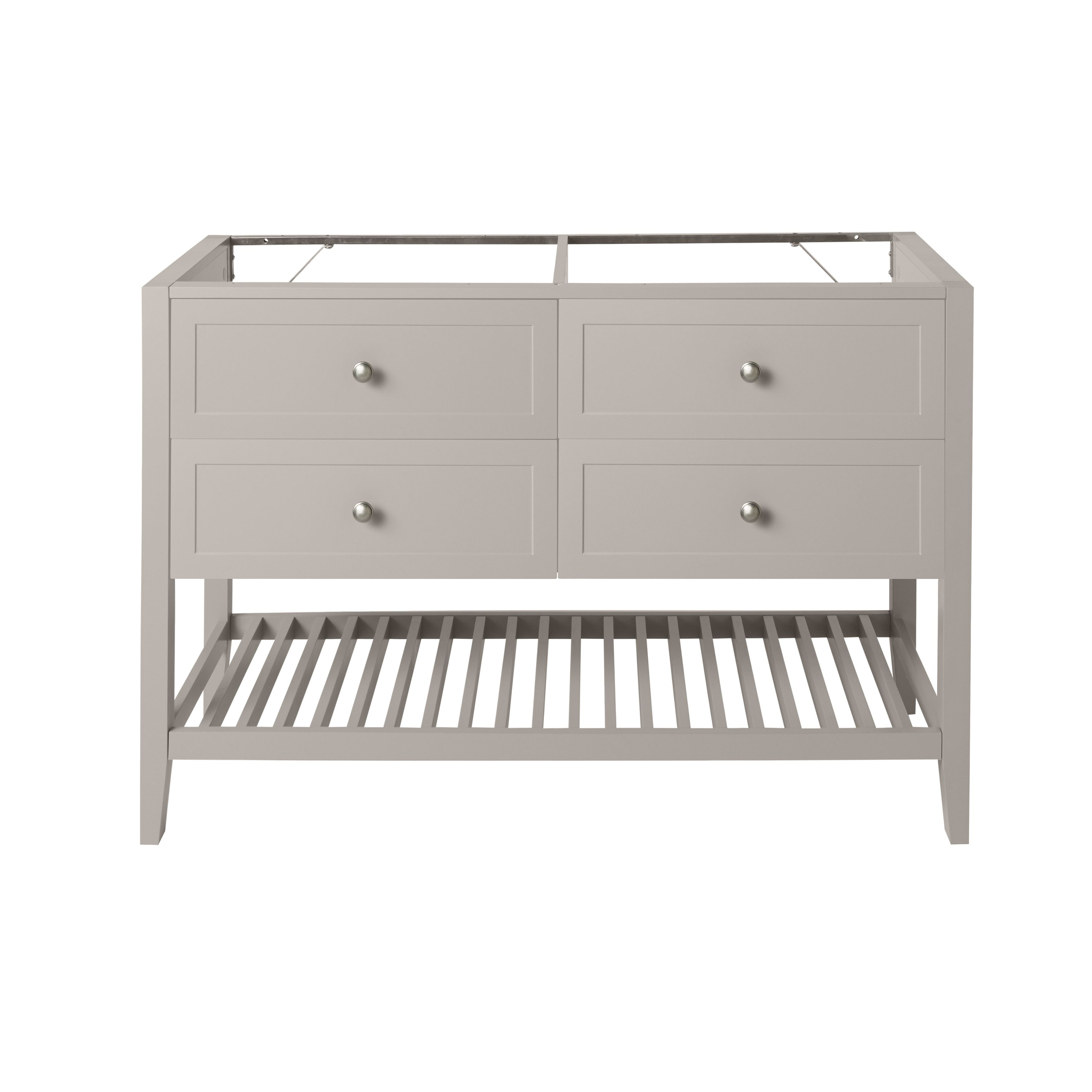 GoodHome Perma Satin Grey Bathroom Vanity unit (H)80.6cm (W)120cm