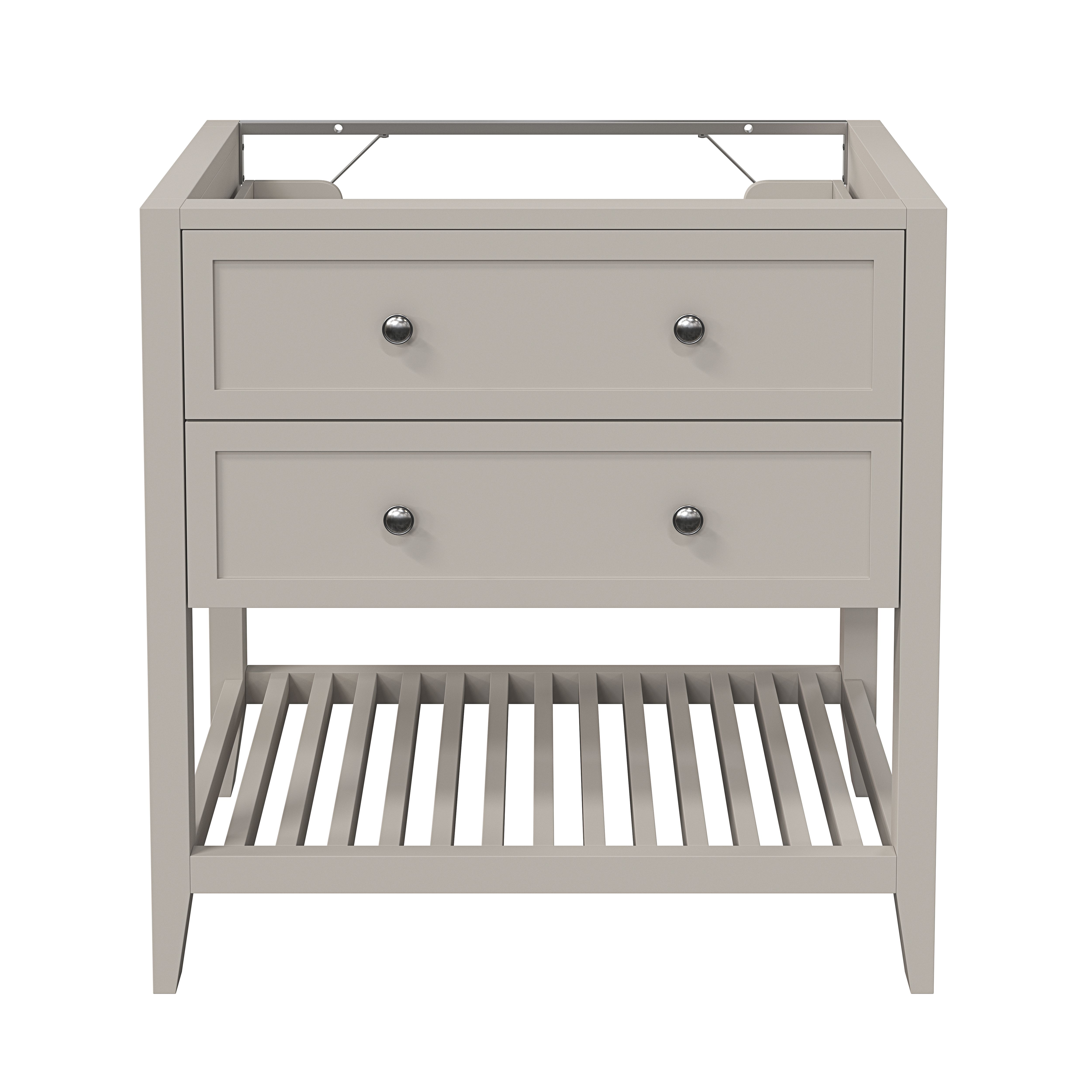GoodHome Perma Satin Grey Bathroom Vanity unit (H)80.6cm (W)80cm