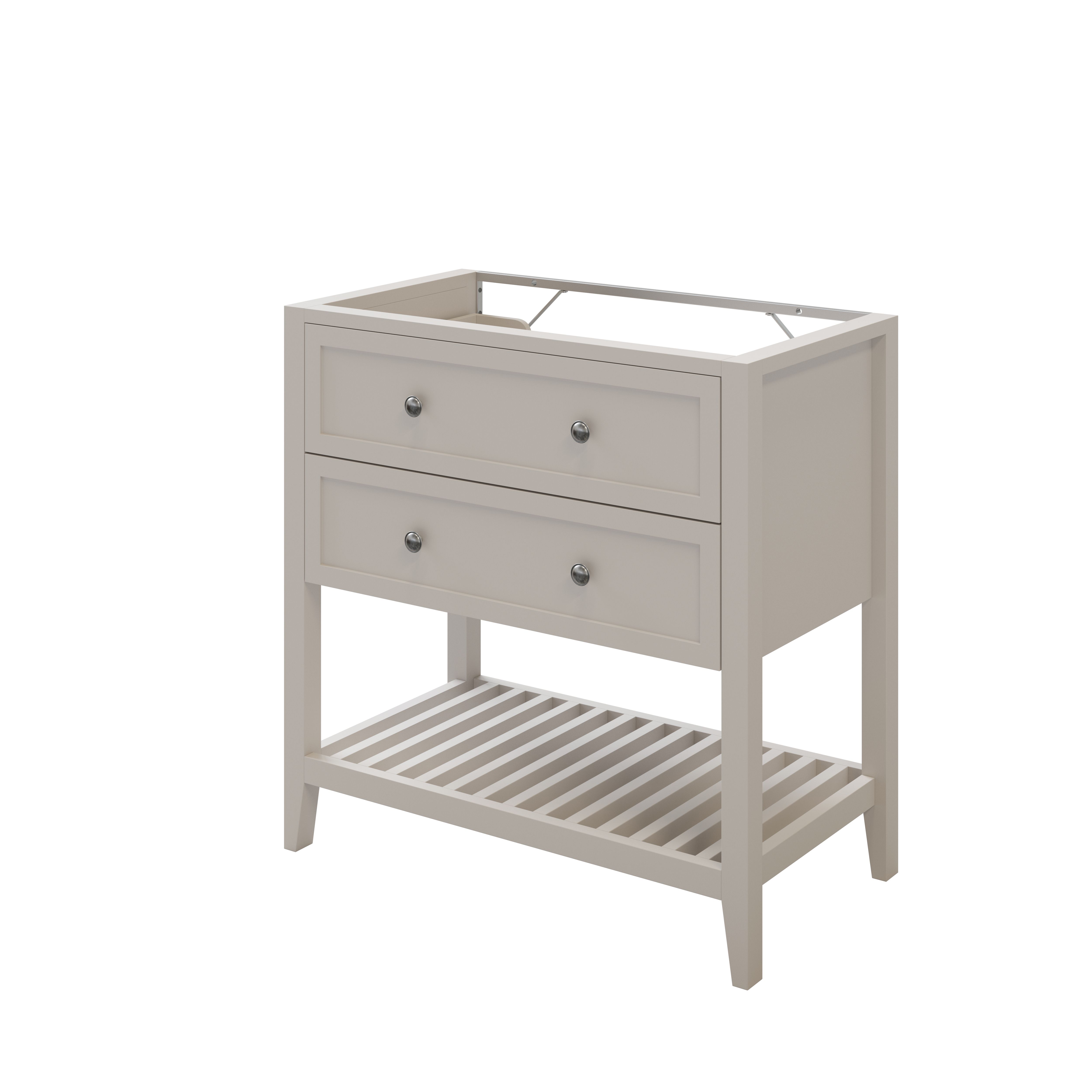GoodHome Perma Satin Grey Bathroom Vanity unit (H)80.6cm (W)80cm