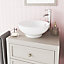 GoodHome Perma Satin Grey Square edge MDF Bathroom Worktop (T) 2.8cm x (L) 60.5cm x (W) 45.2cm