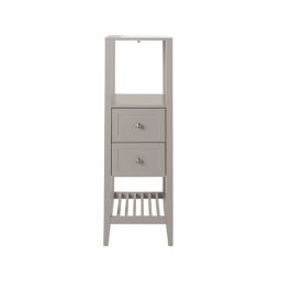 GoodHome Perma Satin Grey Tall Freestanding Non-mirrored Bathroom Cabinet (W)402mm (H)1200mm