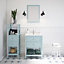 GoodHome Perma Satin Light blue Bathroom Vanity unit (H)80.6cm (W)60cm