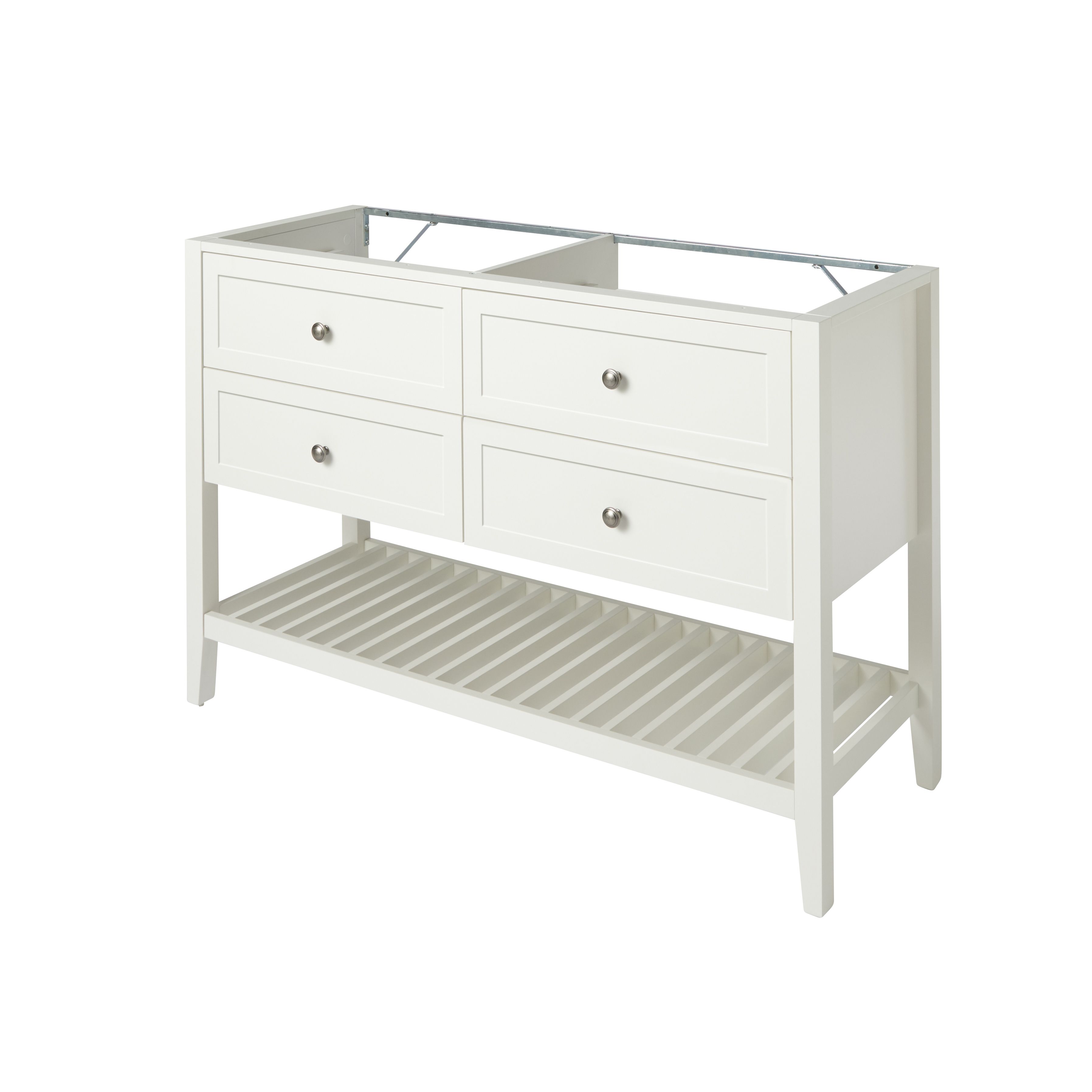GoodHome Perma Satin White Bathroom Vanity unit (H)80.6cm (W)120cm