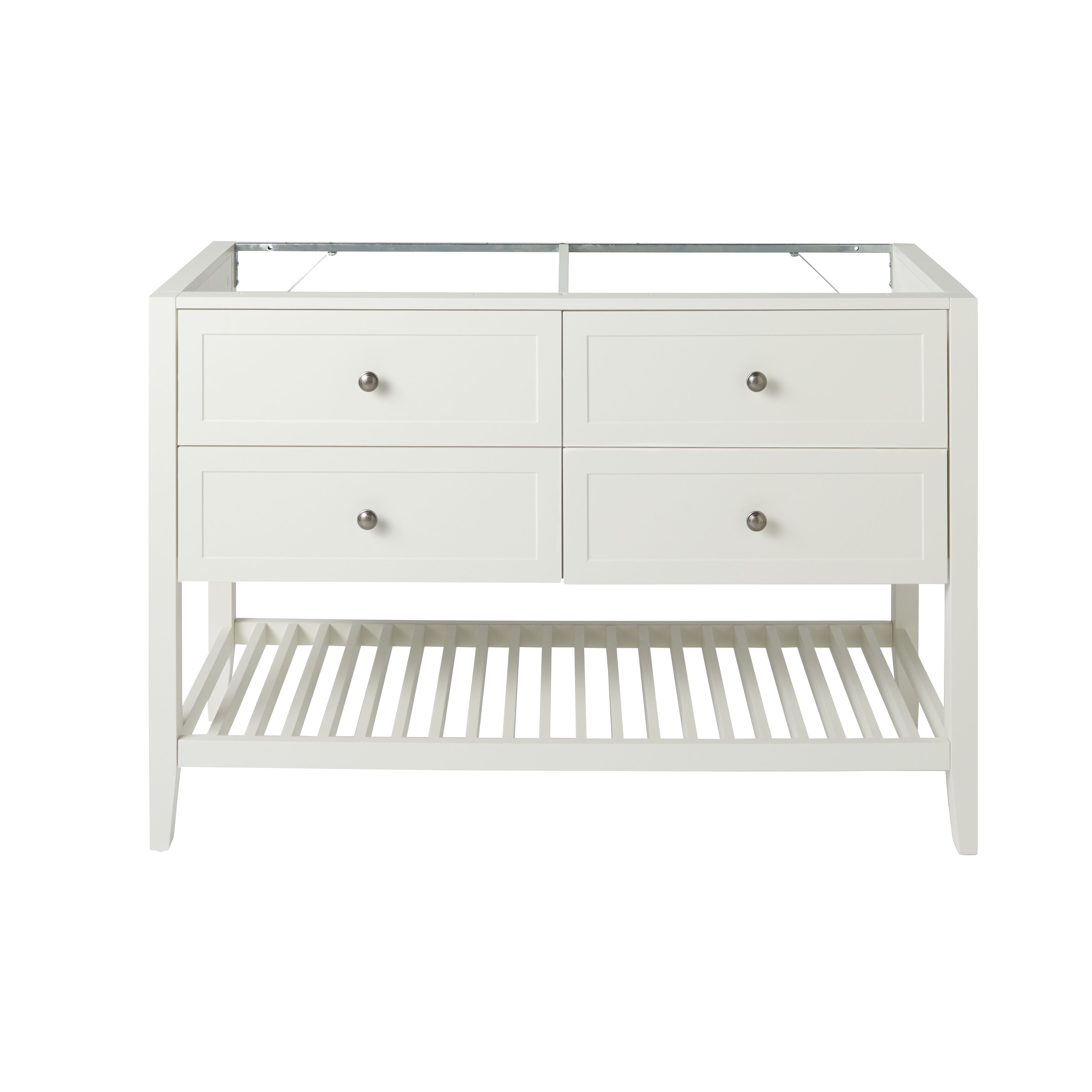 GoodHome Perma Satin White Bathroom Vanity unit (H)80.6cm (W)120cm
