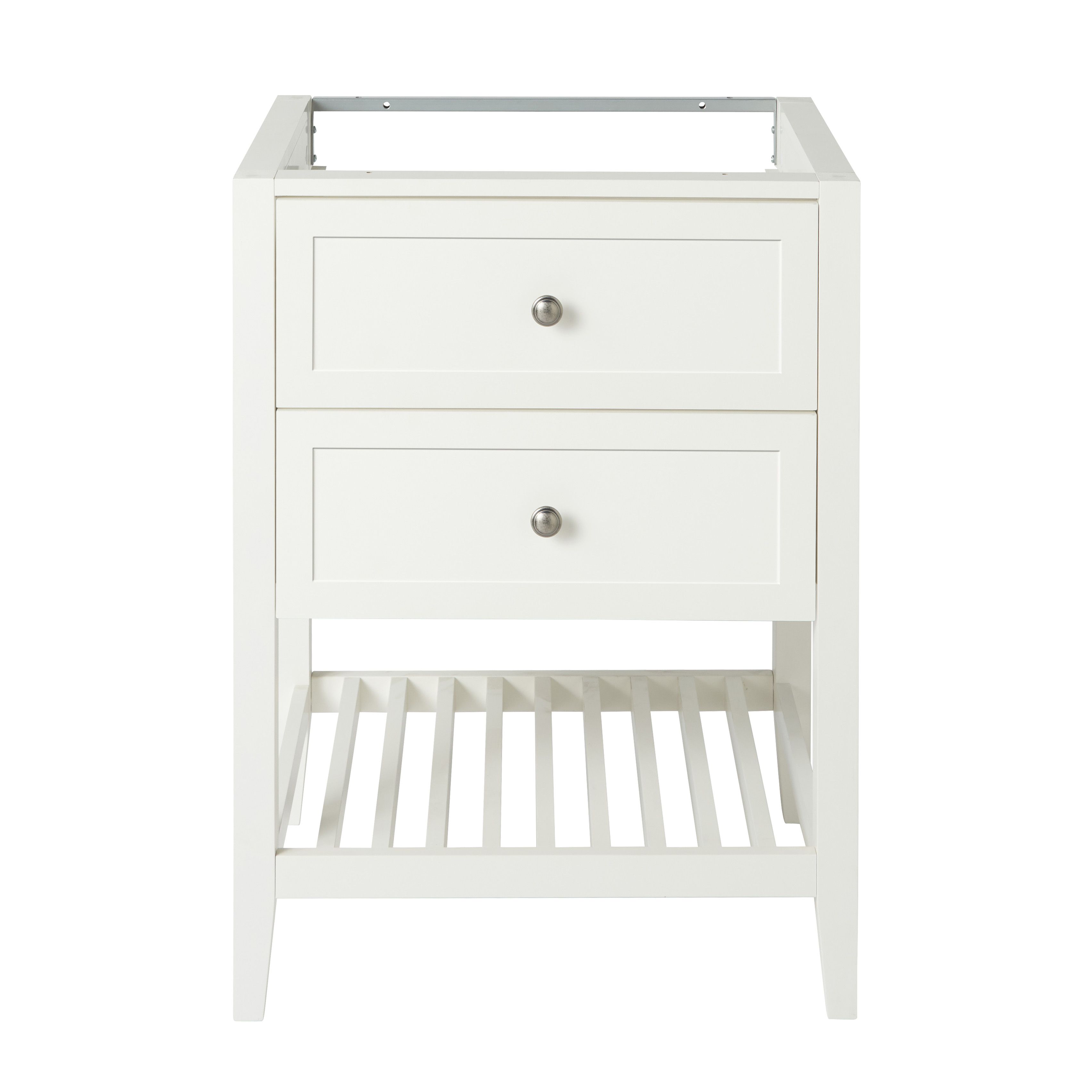 GoodHome Perma Satin White Bathroom Vanity unit (H)80.6cm (W)60cm