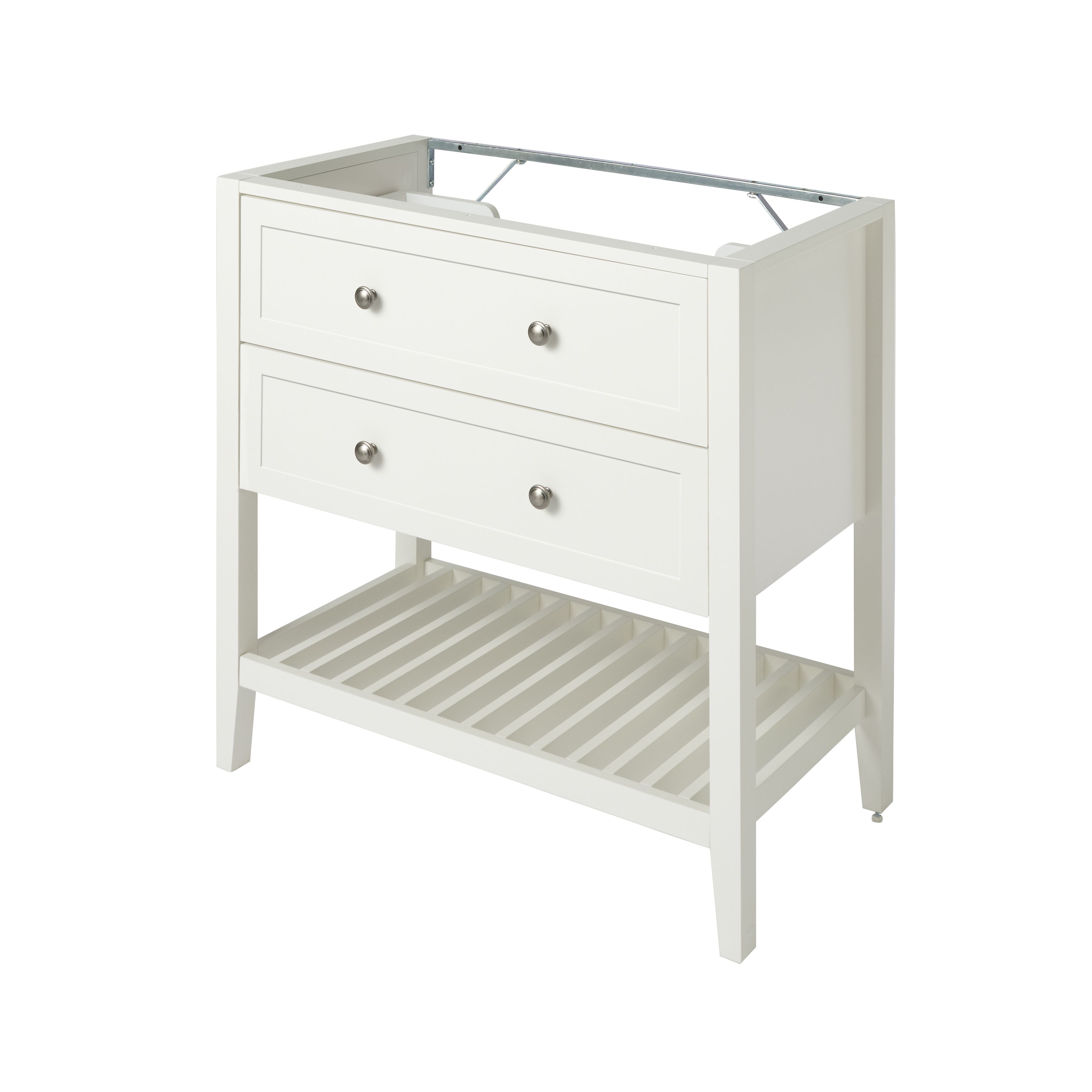 GoodHome Perma Satin White Bathroom Vanity unit (H)80.6cm (W)80cm