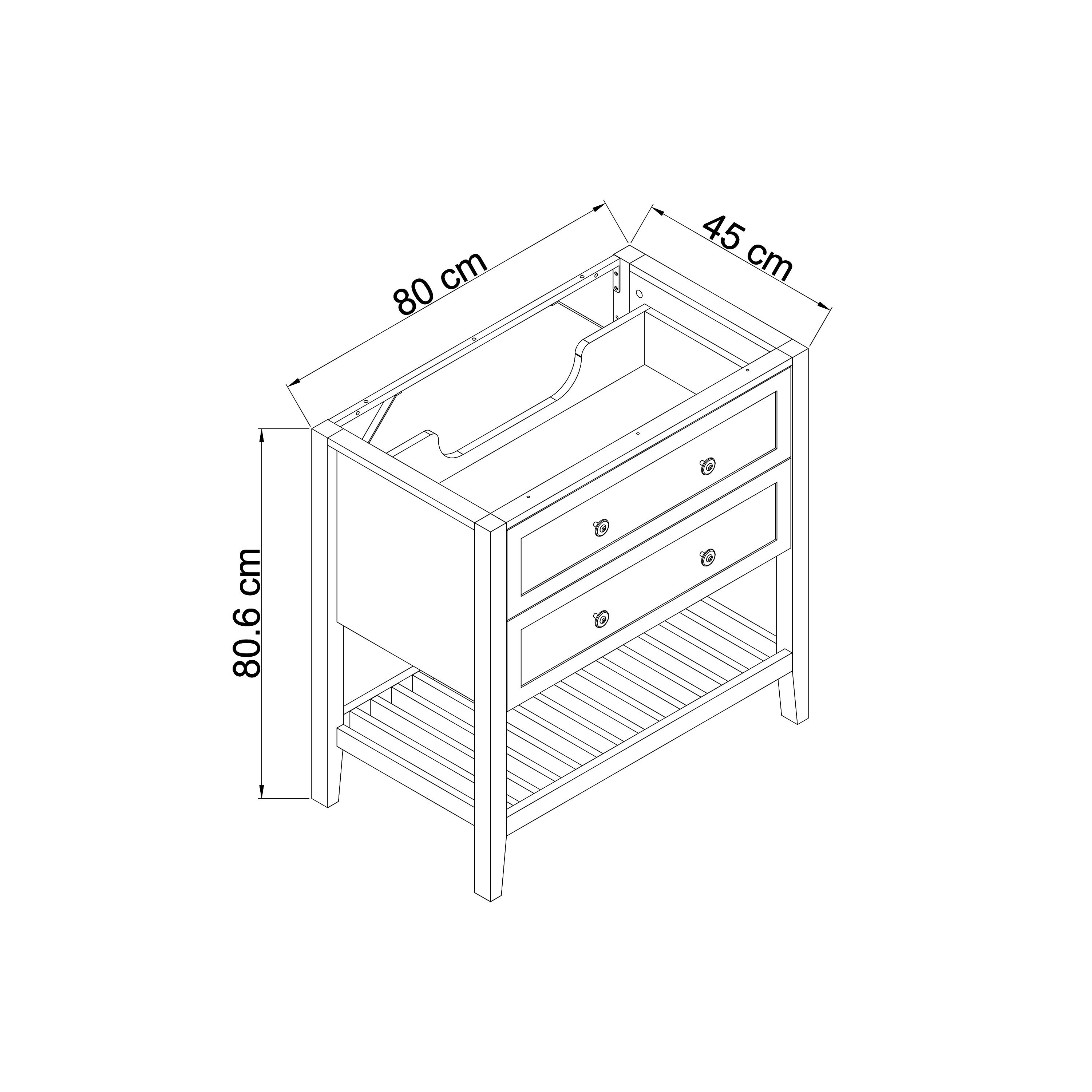 GoodHome Perma Satin White Bathroom Vanity unit (H)80.6cm (W)80cm
