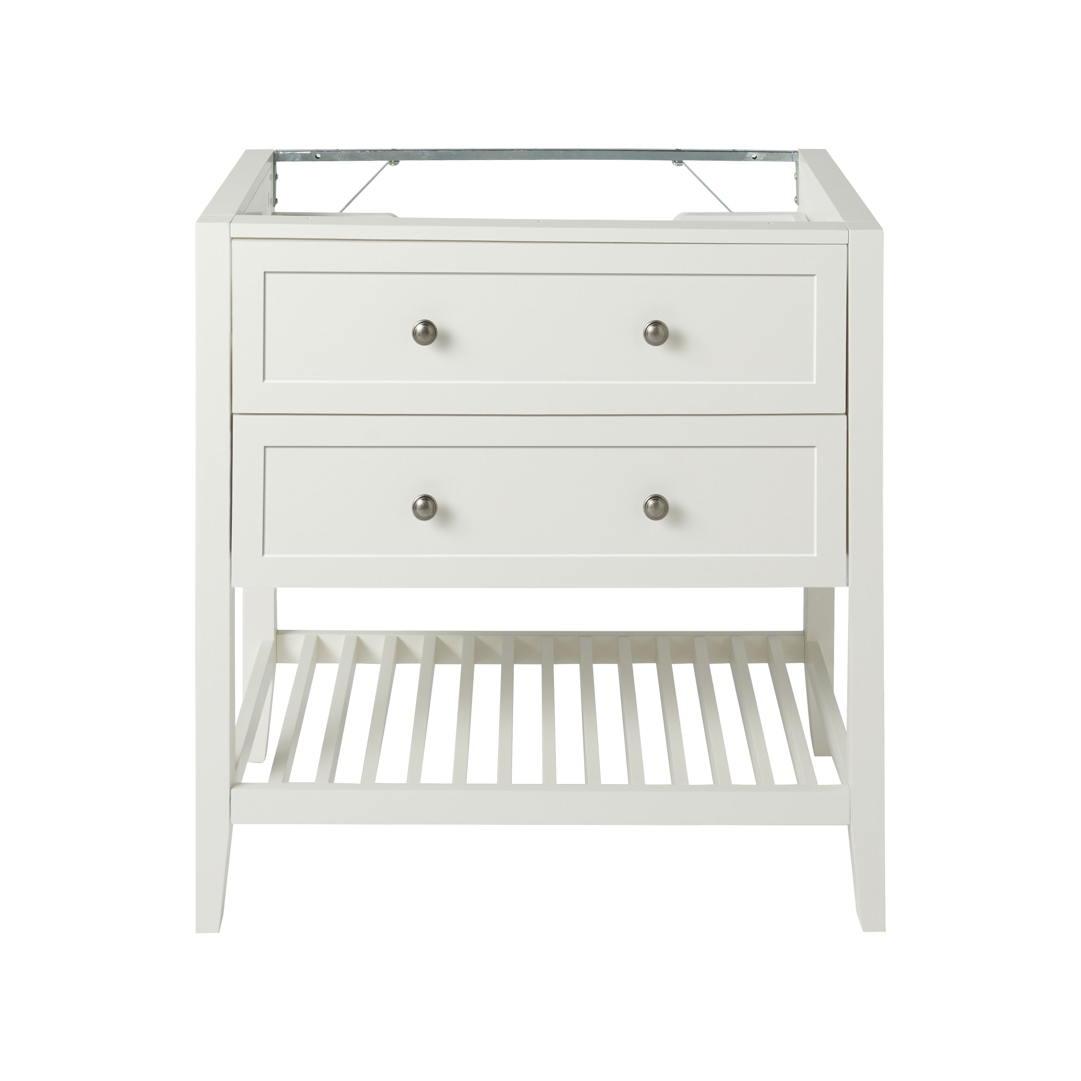 GoodHome Perma Satin White Bathroom Vanity unit (H)80.6cm (W)80cm