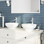 GoodHome Perma Satin White Square edge MDF Bathroom Worktop (T) 2.8cm x (L) 120.5cm x (W) 45.2cm