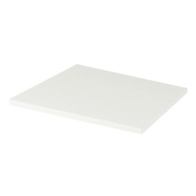 GoodHome Perma Satin White Square edge MDF Bathroom Worktop (T) 2.8cm x (L) 60.5cm x (W) 45.2cm