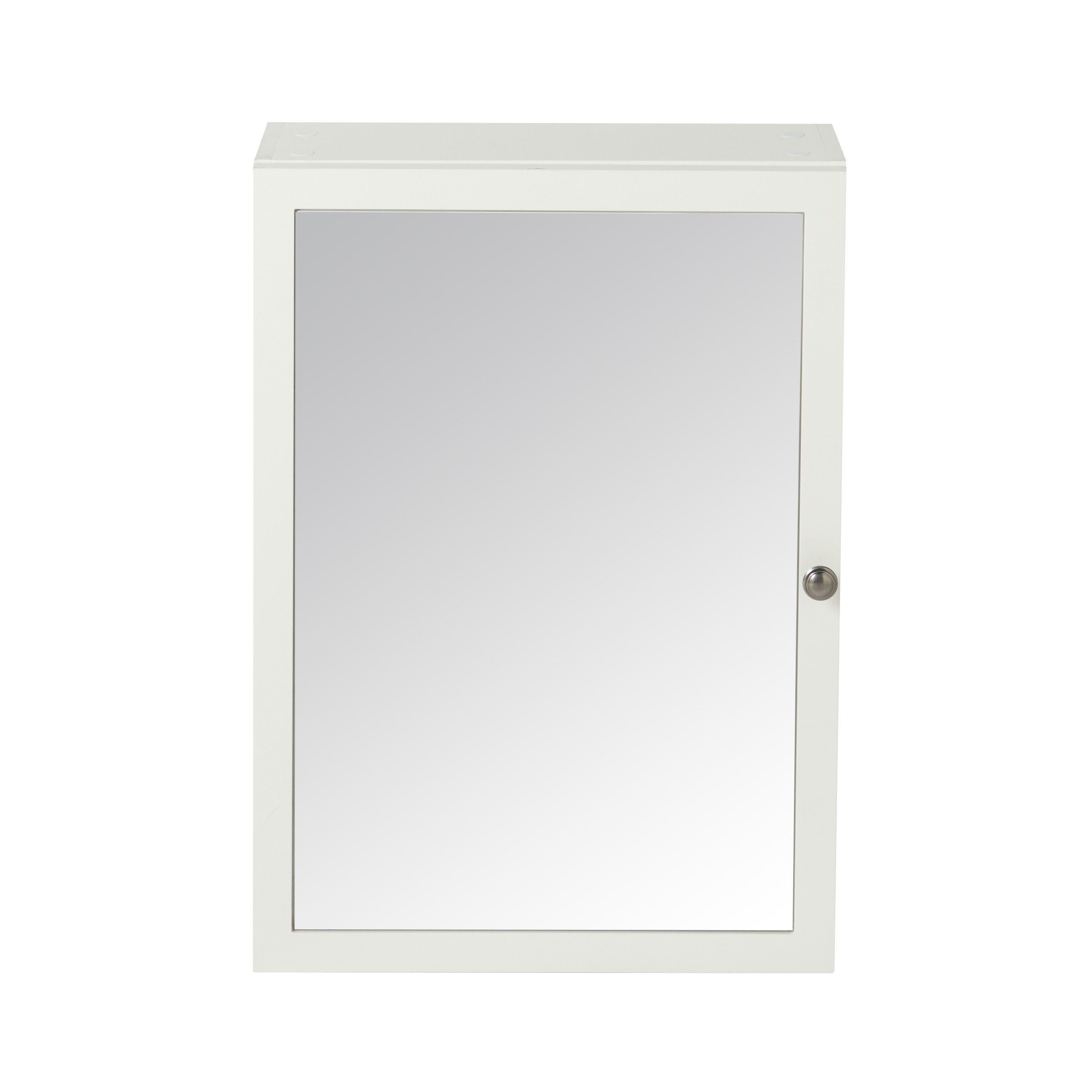 GoodHome Perma Satin White Wall-mounted Single Bathroom Cabinet with Mirrored door (W)500mm (H)700mm