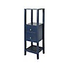 GoodHome Perma Tall Satin Blue Freestanding Bathroom Cabinet (H)120cm (W)40cm