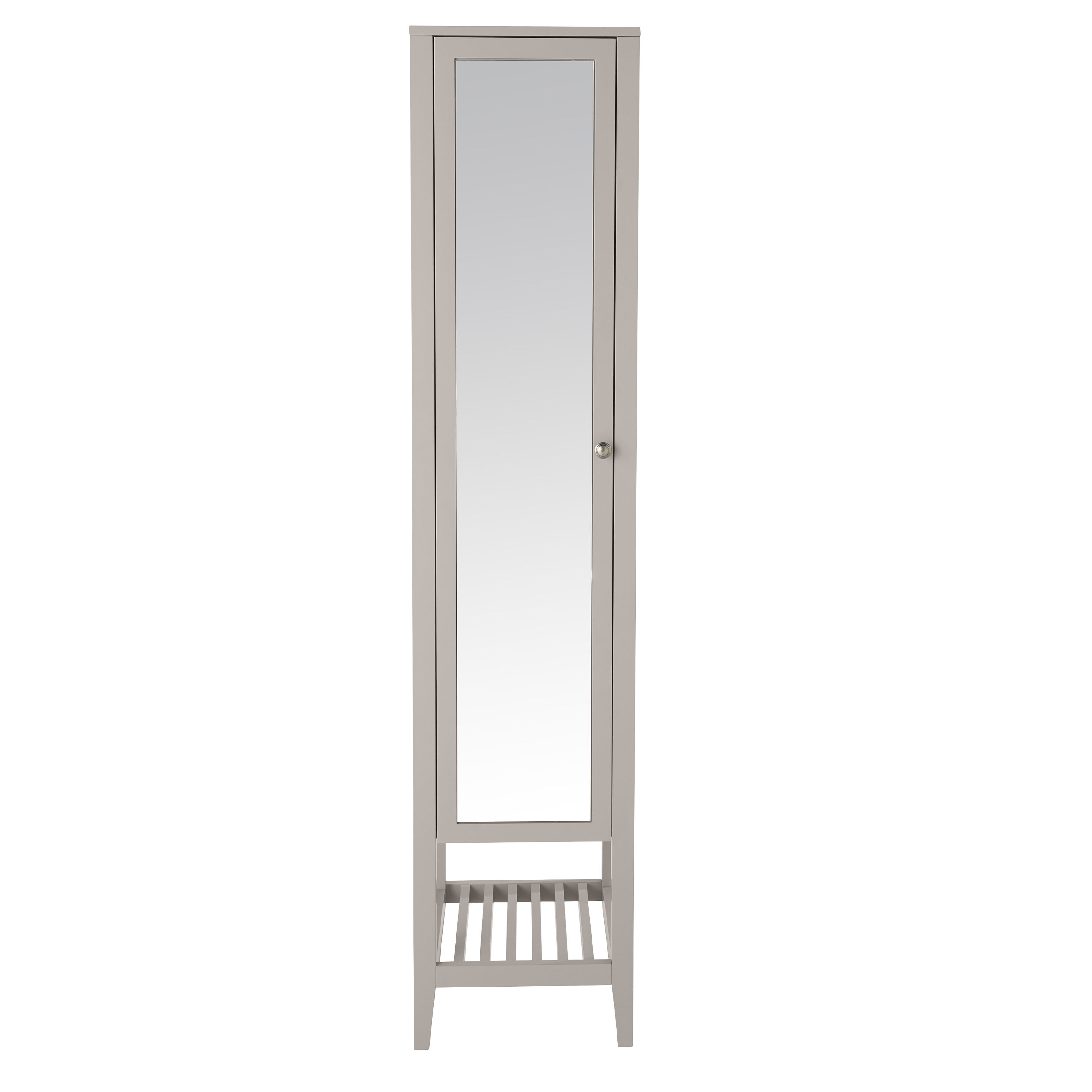 GoodHome Perma Tall Satin Grey Single Freestanding Bathroom Cabinet (H)185cm (W)40cm