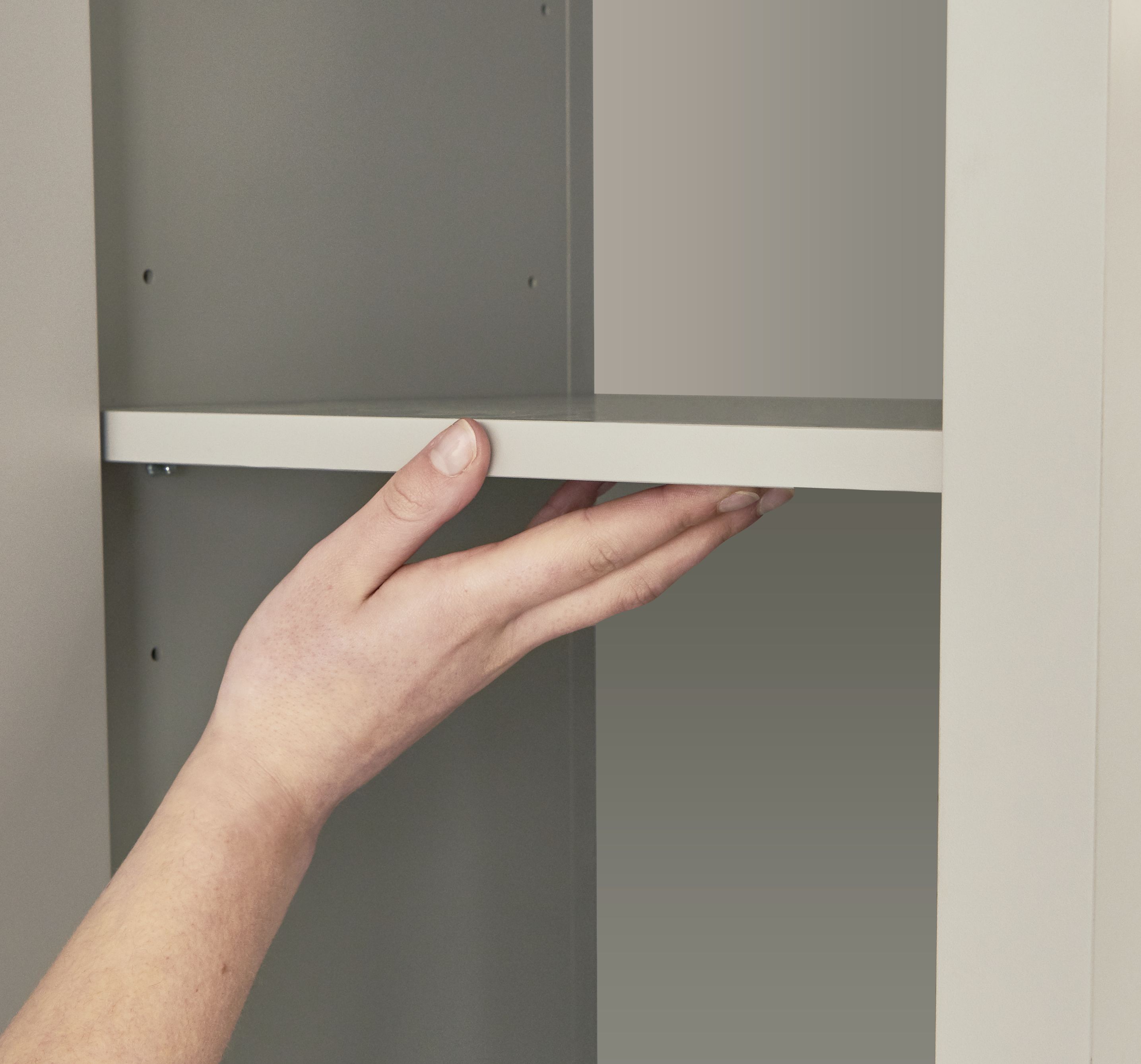 GoodHome Perma Tall Satin Grey Single Freestanding Bathroom Cabinet (H)185cm (W)40cm