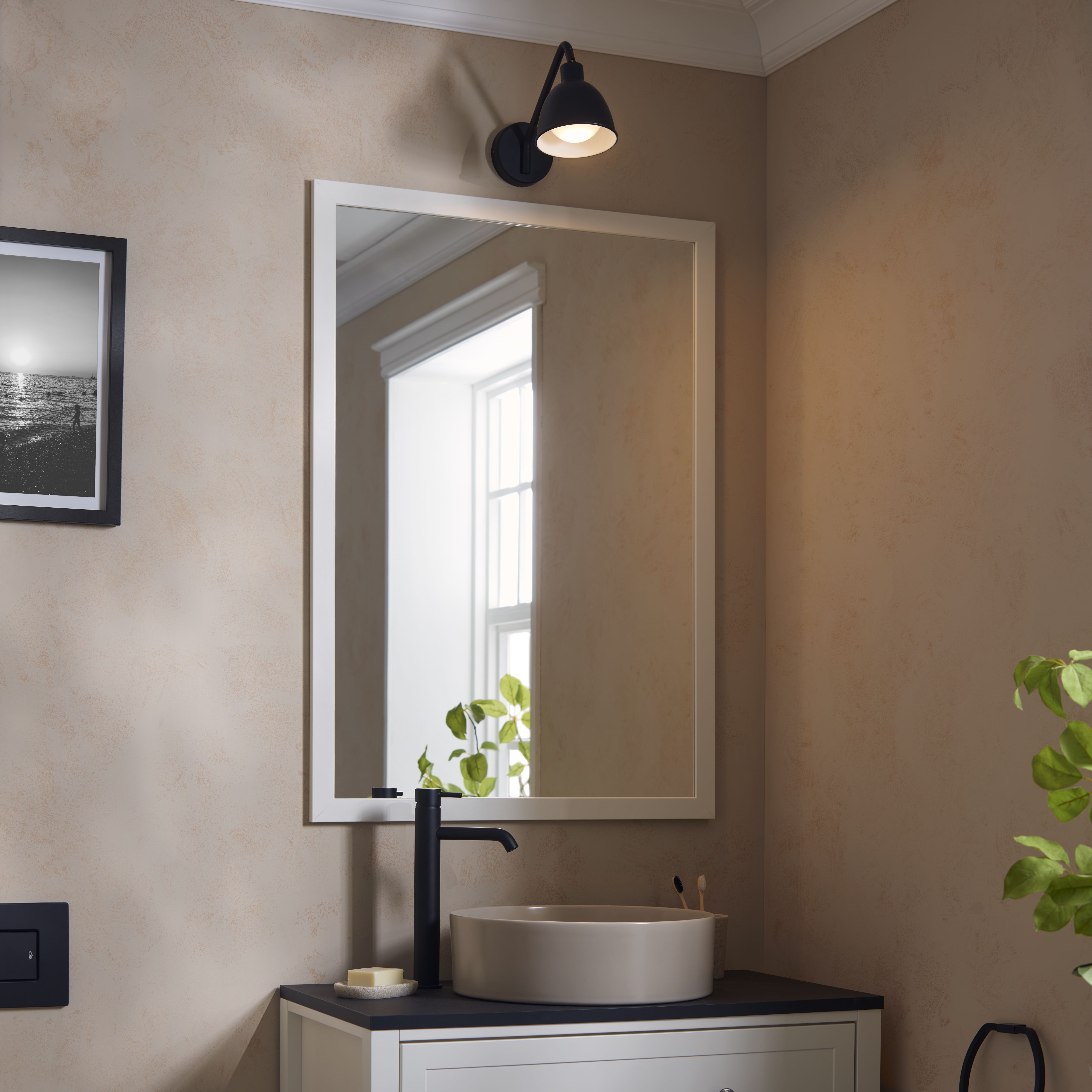 GoodHome Perma White Rectangular Bathroom Mirror (H)700mm (W)1000mm