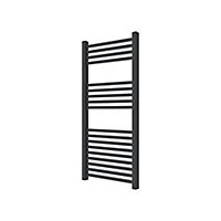GoodHome Petworth, Anthracite Vertical Flat Towel radiator (W)450mm x (H)974mm