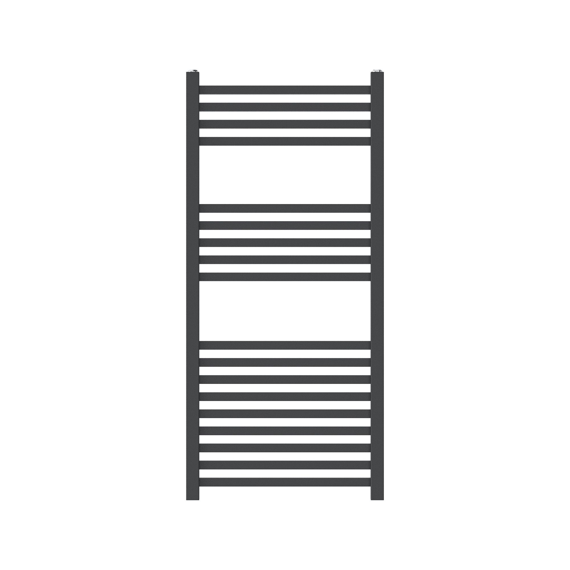 GoodHome Petworth, Anthracite Vertical Flat Towel radiator (W)450mm x (H)974mm