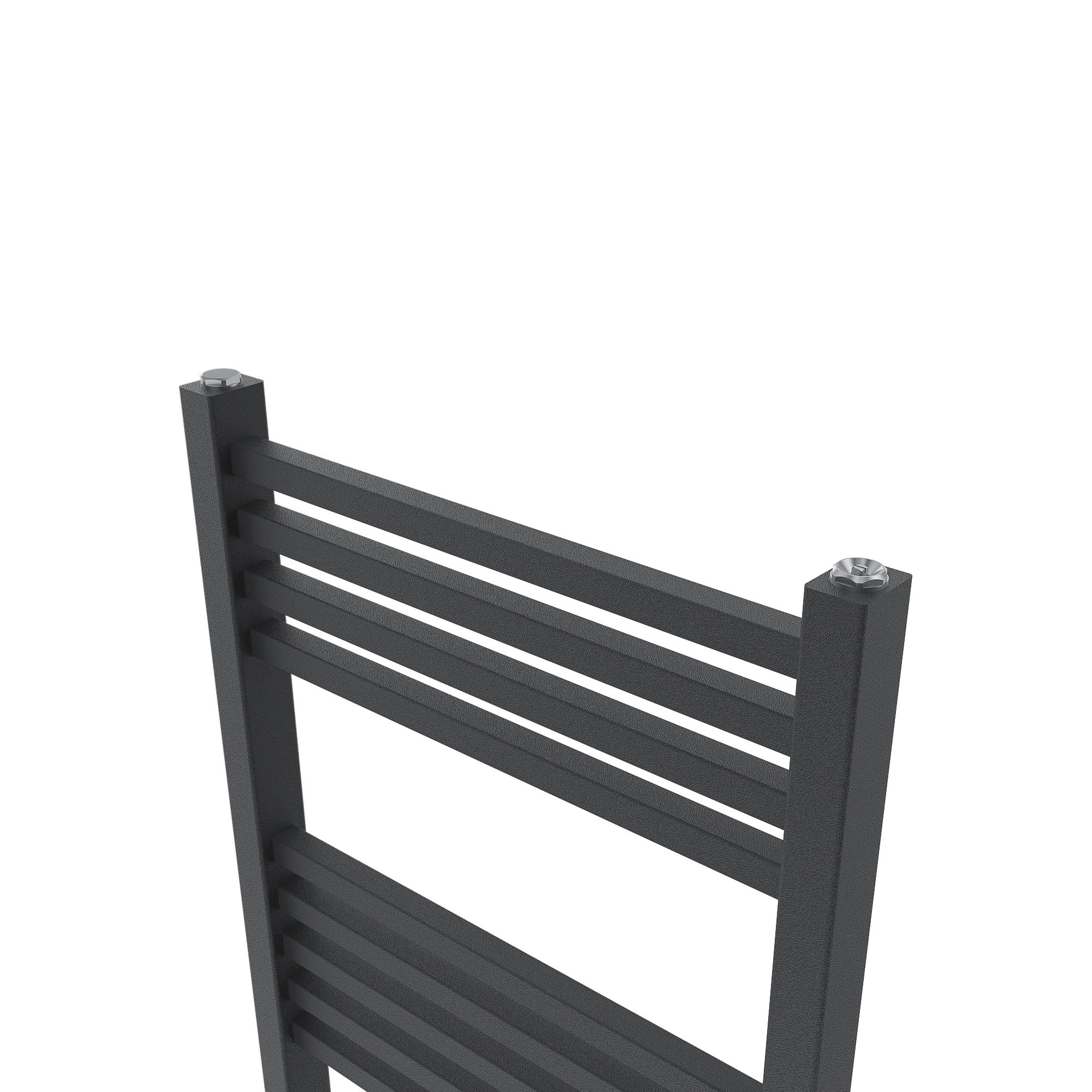 GoodHome Petworth, Anthracite Vertical Flat Towel radiator (W)450mm x (H)974mm