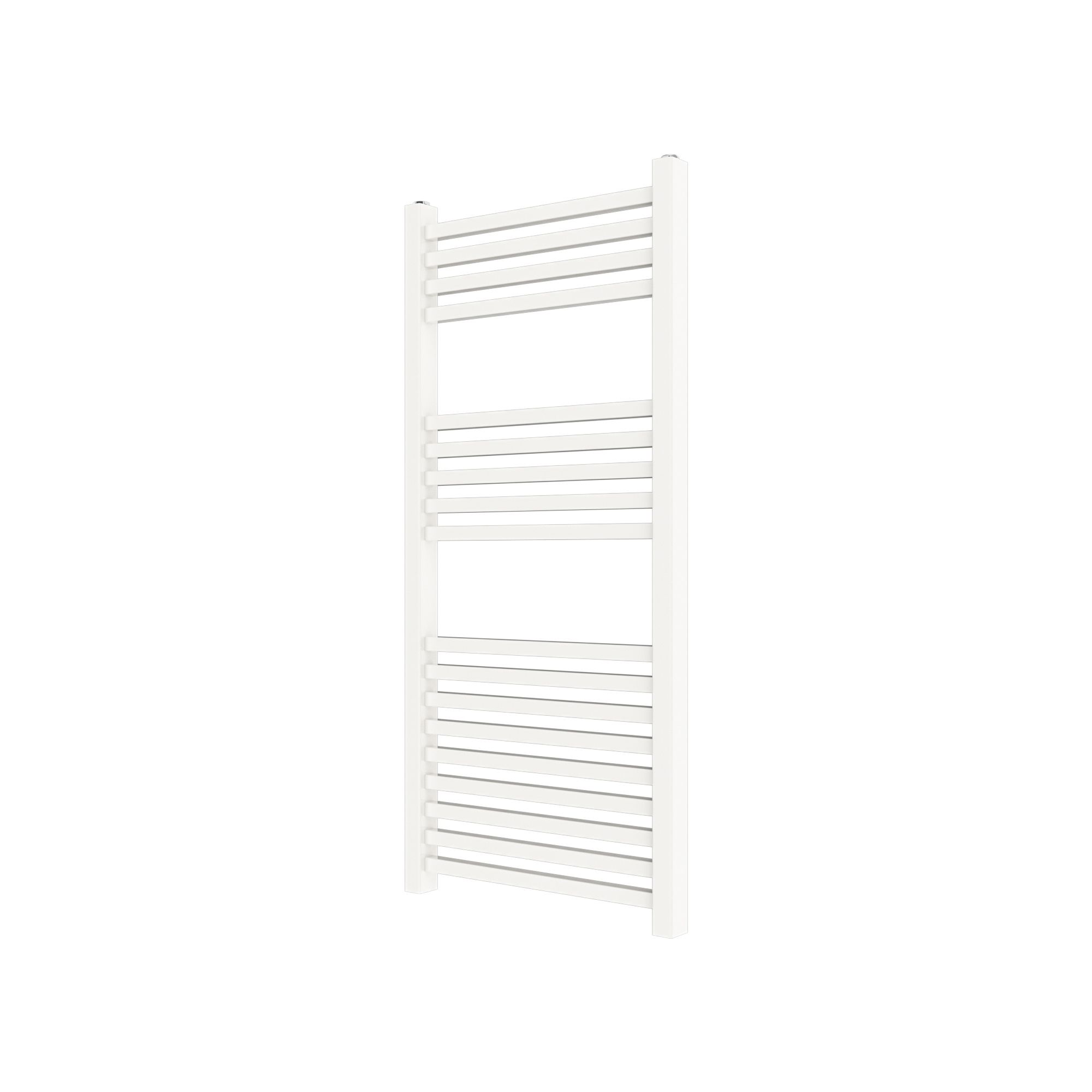GoodHome Petworth, White Chrome effect Vertical Flat Towel radiator (W)450mm x (H)974mm