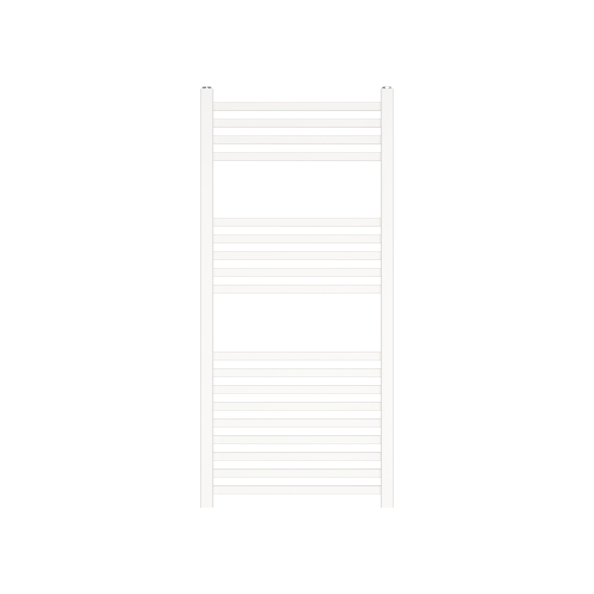 GoodHome Petworth, White Chrome effect Vertical Flat Towel radiator (W)450mm x (H)974mm