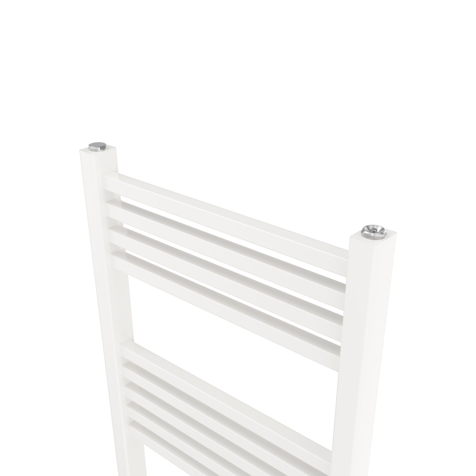GoodHome Petworth, White Chrome effect Vertical Flat Towel radiator (W)450mm x (H)974mm