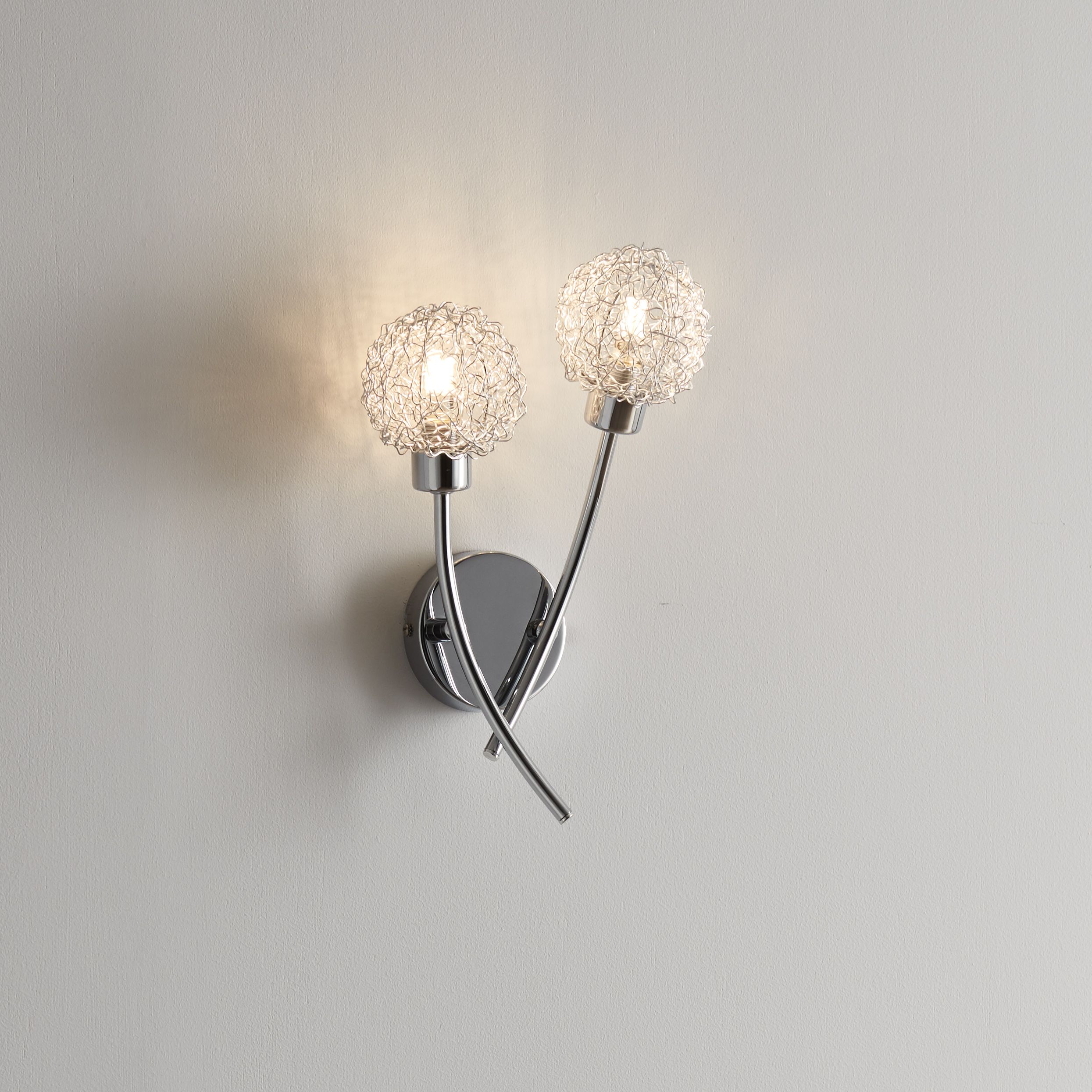 Hela Antler Wood effect Double Wall light Tradepoint