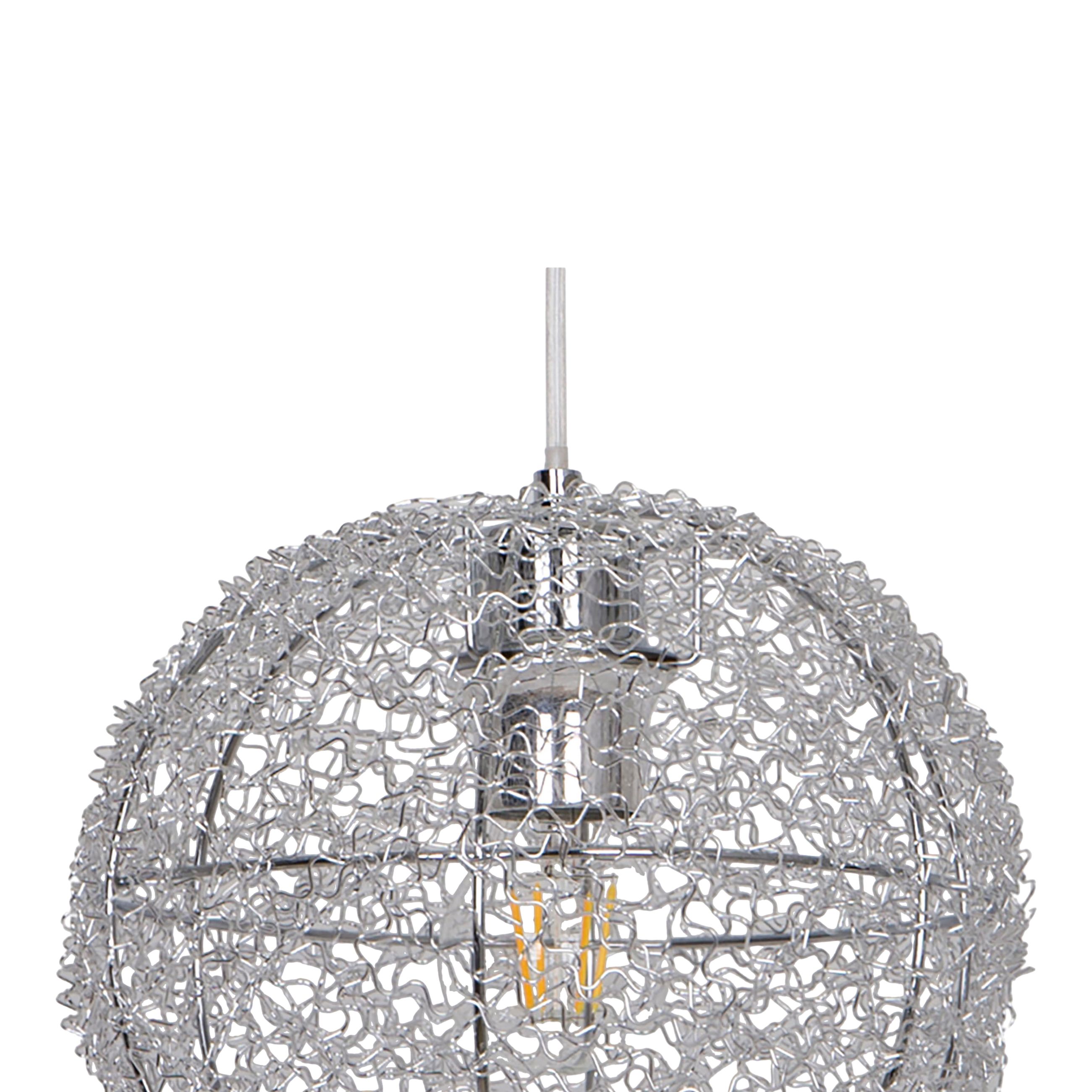 GoodHome Phaidros Chrome effect Light shade (D)24cm