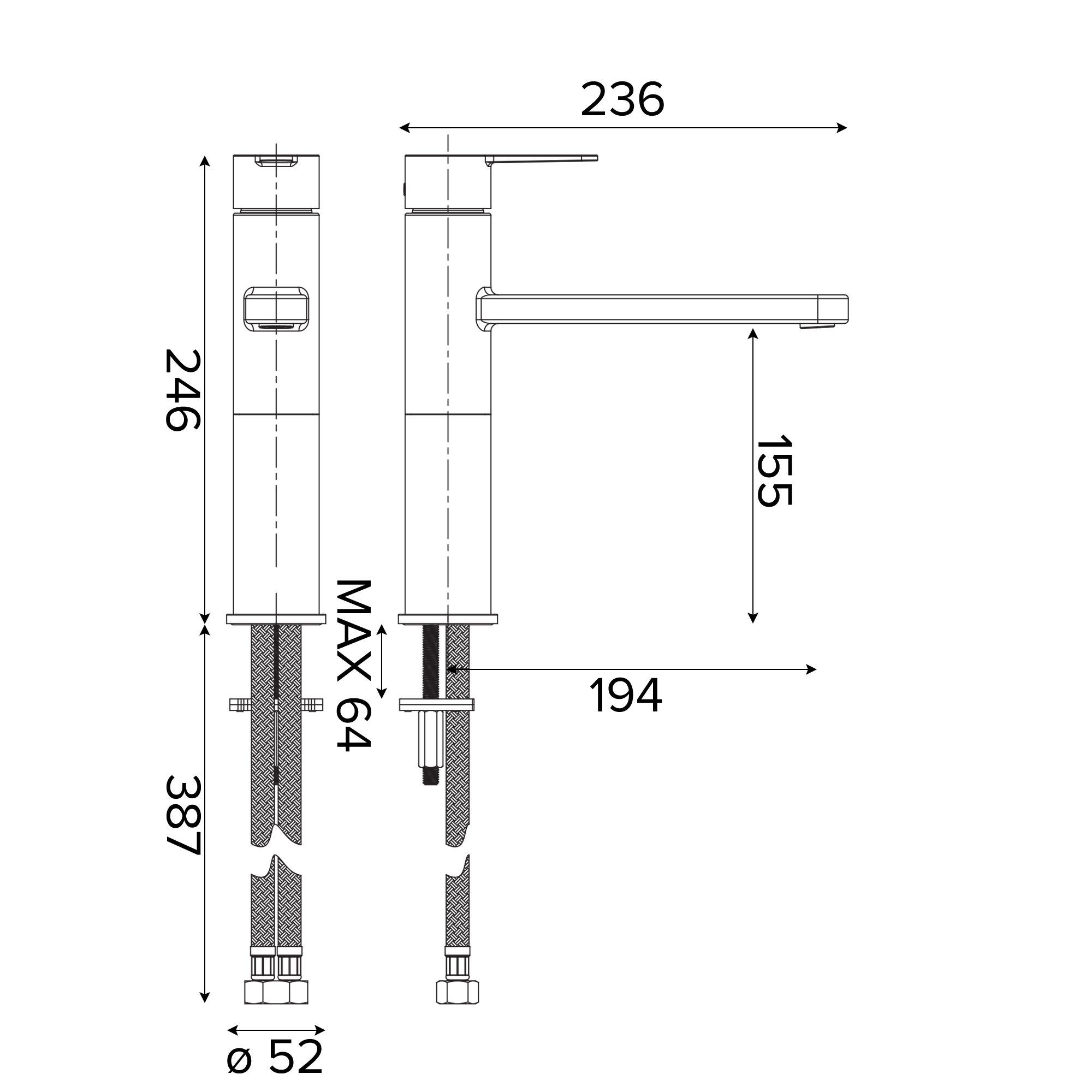 GoodHome Phoran Chrome-plated Kitchen Top lever Tap