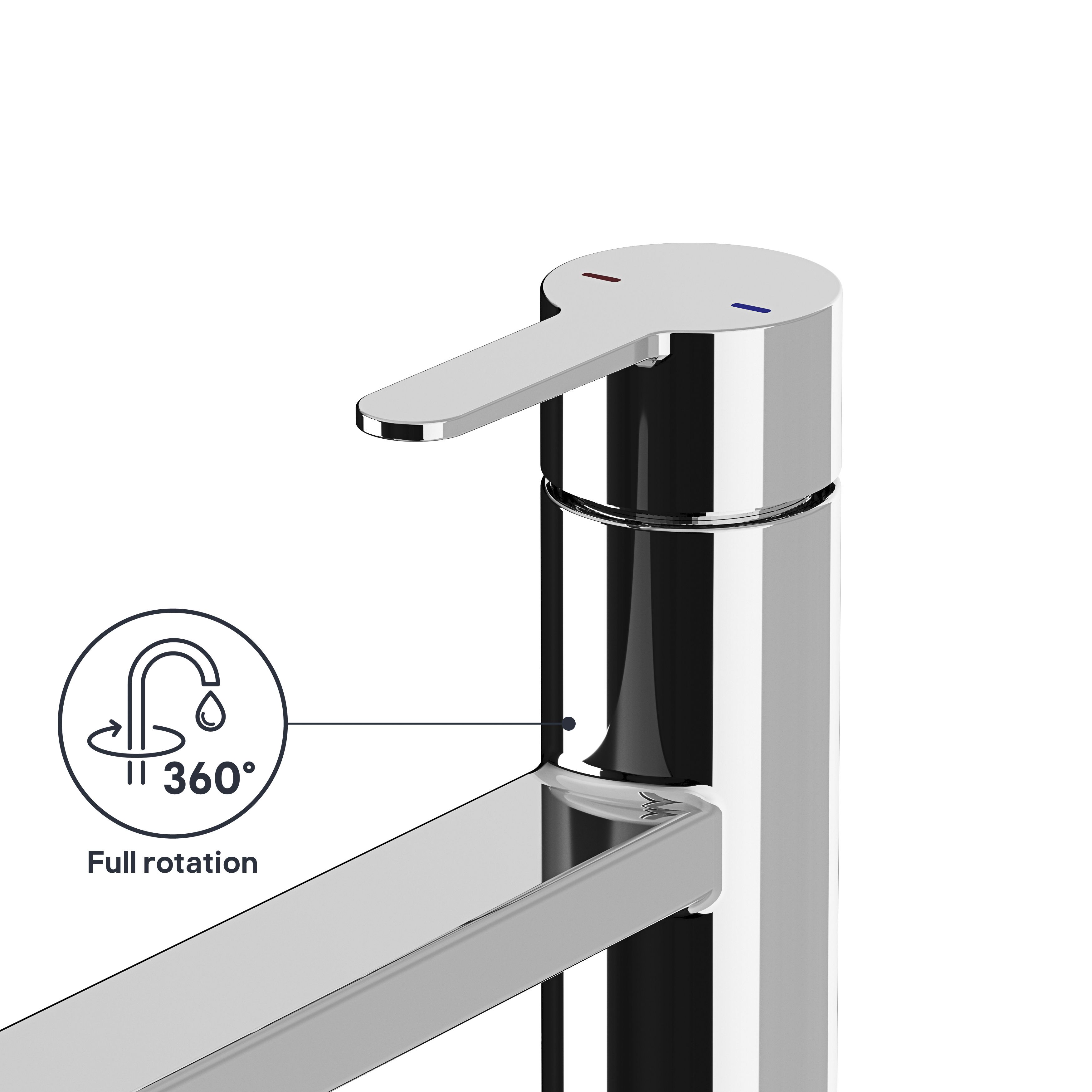 GoodHome Phoran Chrome-plated Kitchen Top lever Tap
