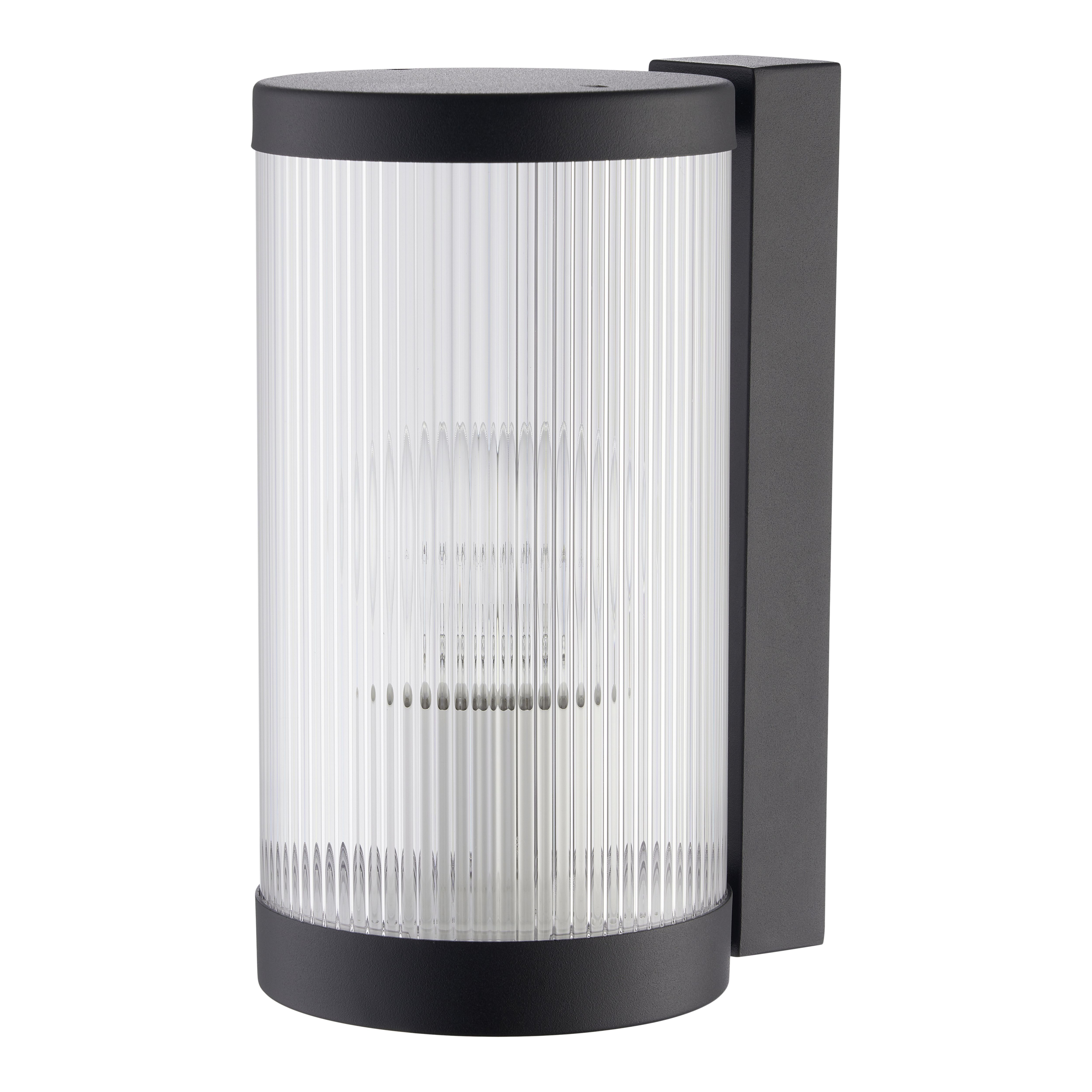 GoodHome Phuket Fixed Matt Black Mains-powered Outdoor Wall light